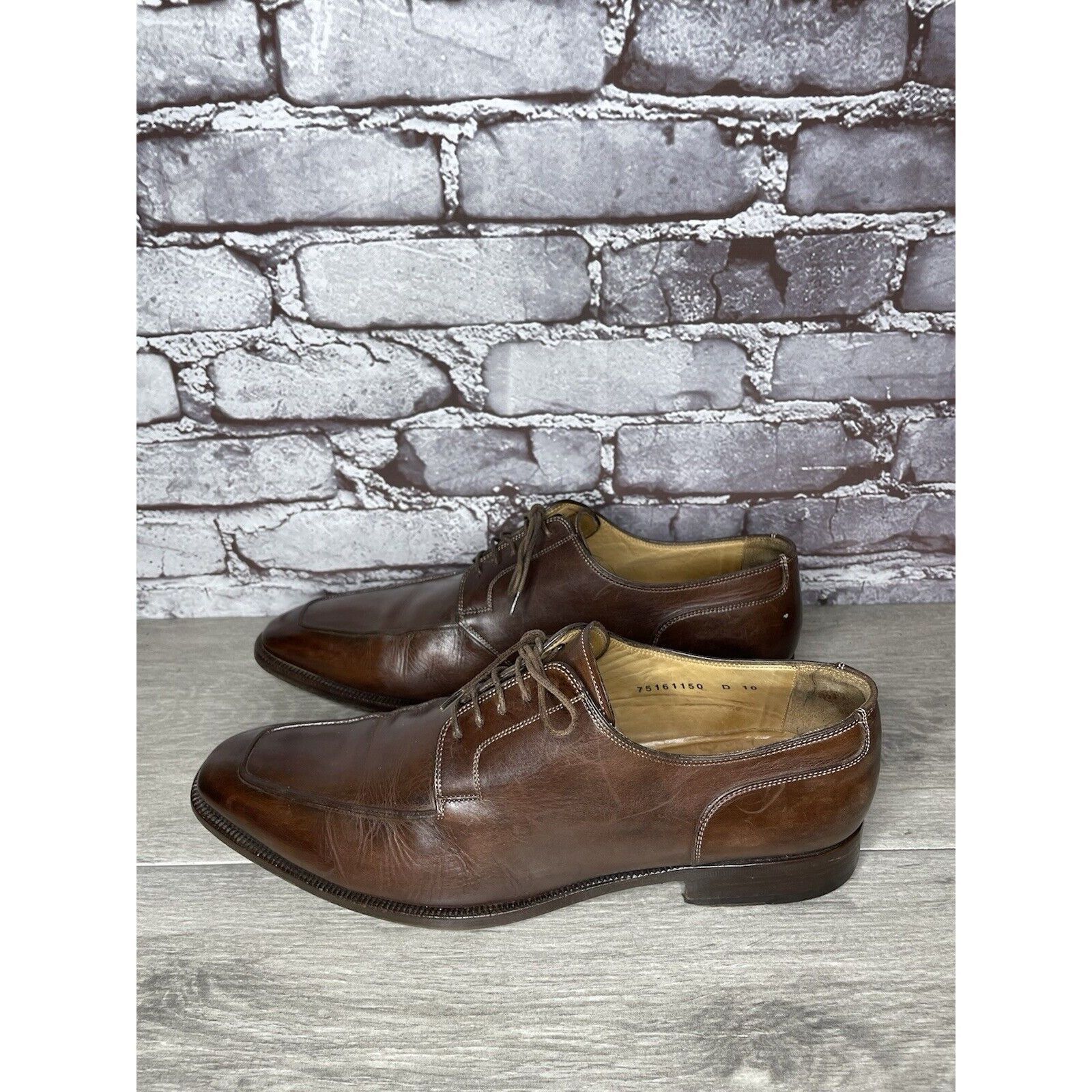 Santoni Santoni Brown Leather Apron Toe Loafers Oxfords Dress Shoes Size US 10 / EU 43 - 7 Thumbnail