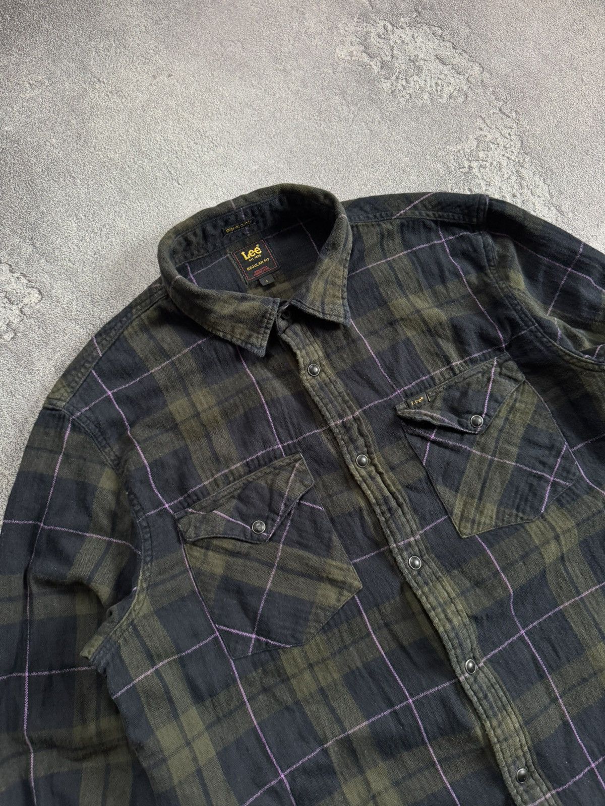 Flannel × Lee × Vintage Lee L flannel shirt button up checkered long sleeve Size US L / EU 52-54 / 3 - 2 Thumbnail