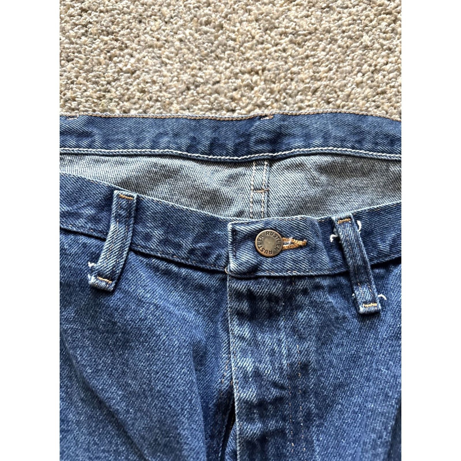 Wrangler VINTAGE Wrangler Jeans Dark Wash 48X29 5-Pocket Denim Cotton Regular Straight Men Winter Spring Summer Fall Autumn Blue 30in Inseam Size US 32 / EU 48 - 2 Thumbnail