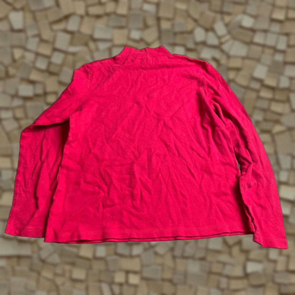 Croft & Barrow Croft & Barrow Shirt, Women's Large, Red, Mock Neck, Long Sleeve, Casual, Basic, Modern, Fall, Spring, Summer, Regular, Women, Size L, T-Shirt Size L / US 10 / IT 46 - 1 Thumbnail
