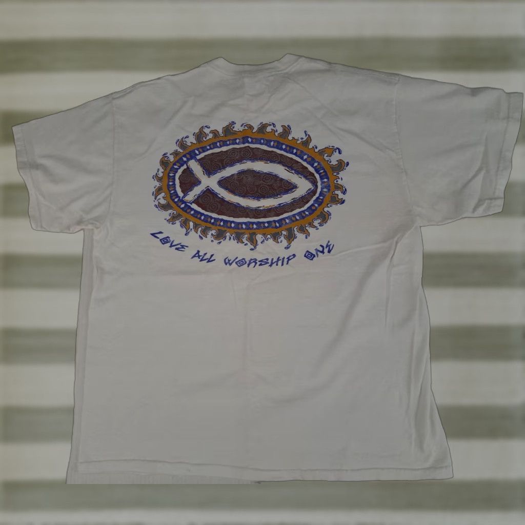 Delta VINTAGE Delta Pro Weight Love All Worship One X-Large White Printed T-Shirt Delta Size US XL / EU 56 / 4 - 1 Thumbnail
