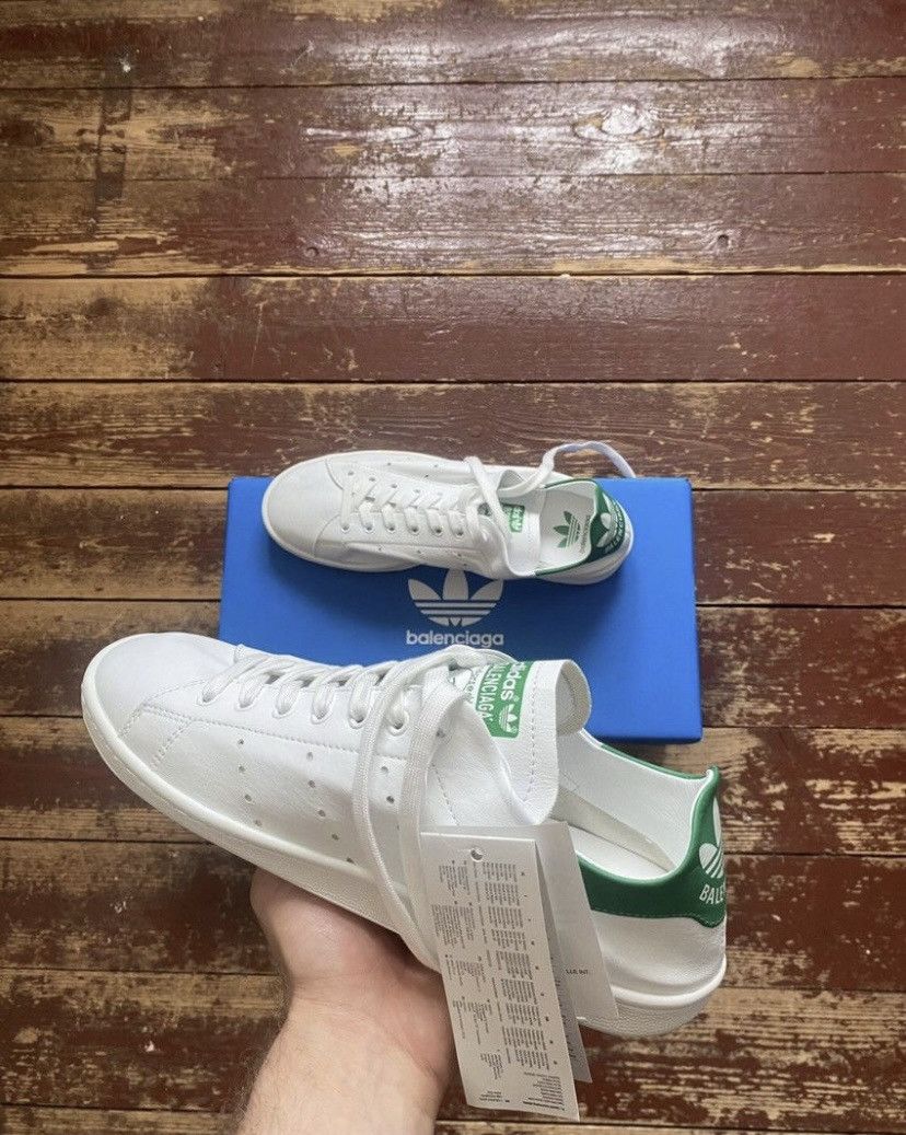adidas gazelle silver green womens Balenciaga x Adidas Men's Stan Smith Leather Black Low Top Sneakers