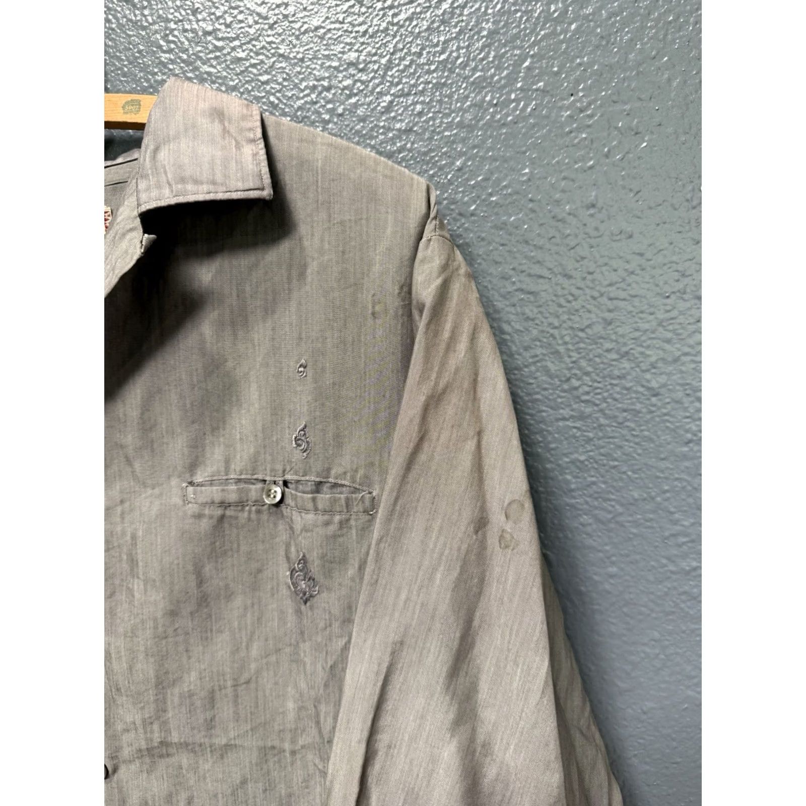 McGregor VINTAGE McGregor Shirt Gray Cotton Loop Collar Men’s Button Front Medium 1950s Rockabilly Mens Size US M / EU 48-50 / 2 - 5 Thumbnail