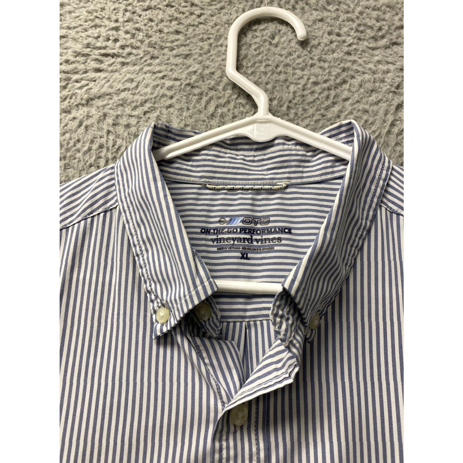 Vineyard Vines Vineyard Vines Dress Shirt Men XL Navy Striped Slim Fit Button Up Casual Formal Business Size 46R - 3 Thumbnail