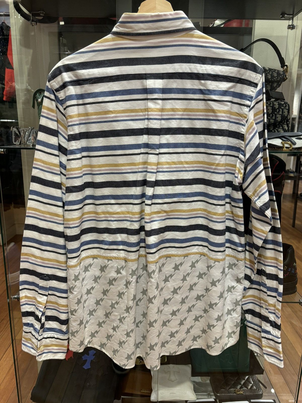 Bape Bape Striped LS Polo Size US XL / EU 56 / 4 - 2 Thumbnail