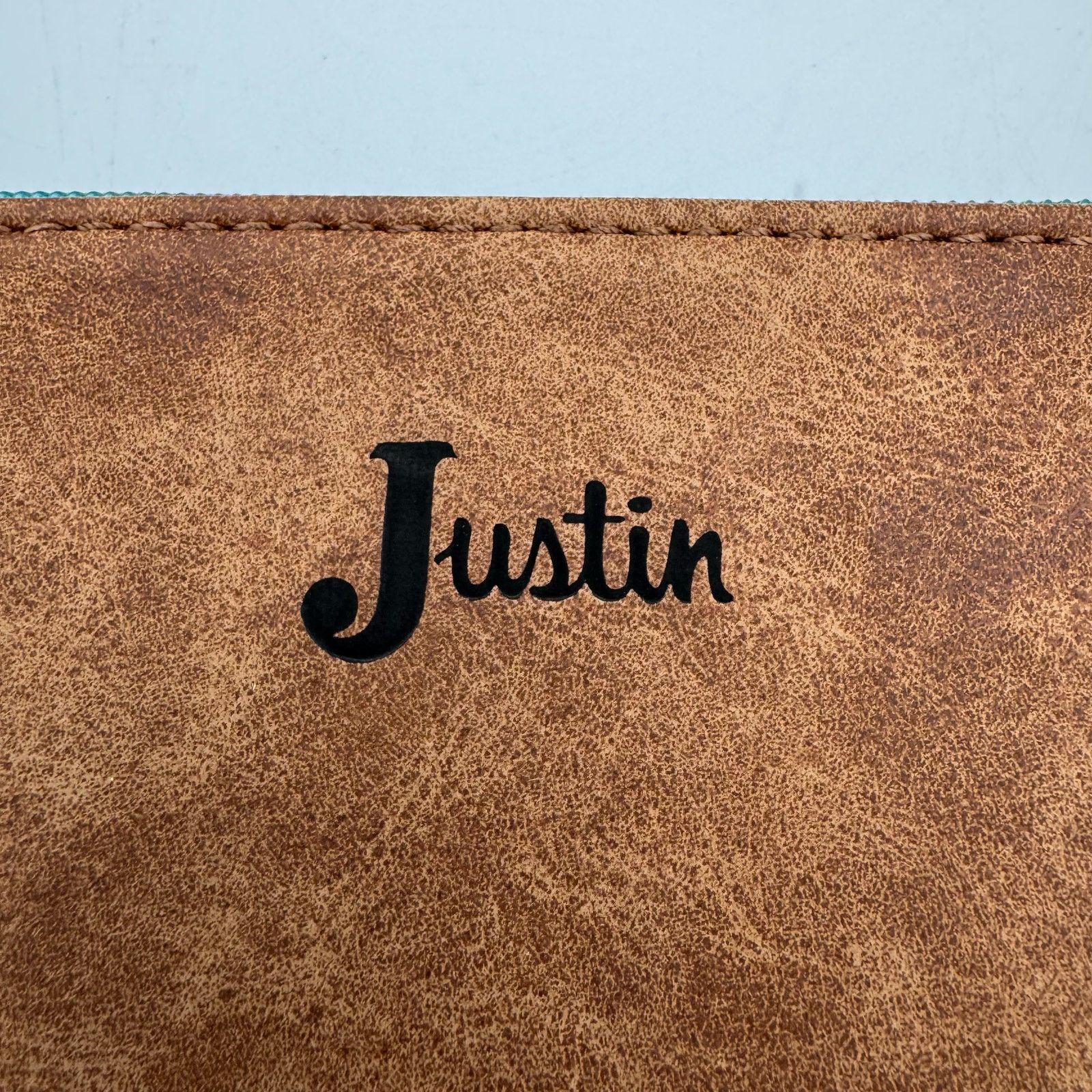 Justin American Darling Turquoise Tooled Leather Fringe Bag Western Size ONE SIZE - 4 Thumbnail