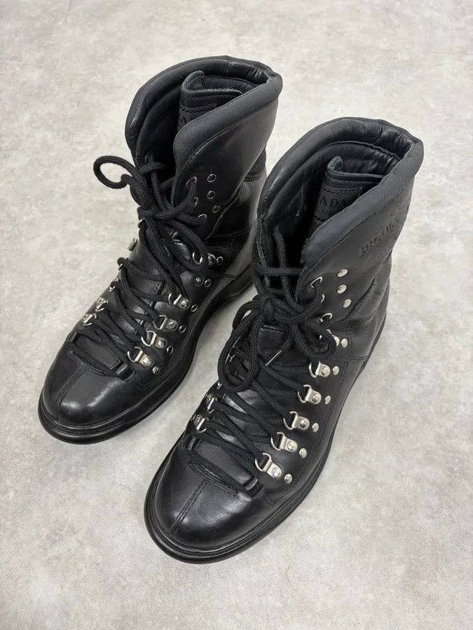 Prada SS2000 Prada Black Leather Ankle Metallic Boots Size US 8 / IT 38 - 3 Thumbnail