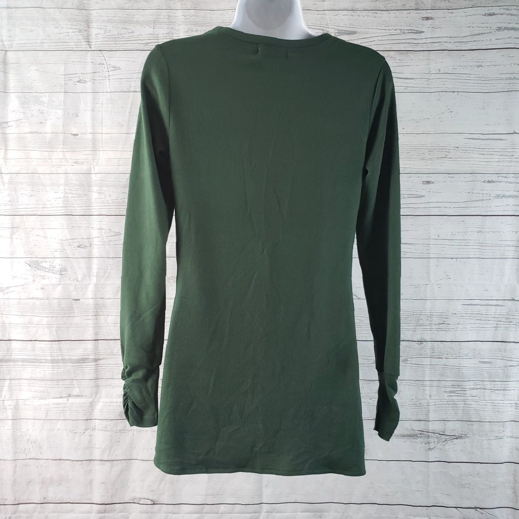Vintage VINTAGE Carve Designs Womens Top XS Solid Green Long Sleeve Size XS / US 0-2 / IT 36-38 - 4 Thumbnail