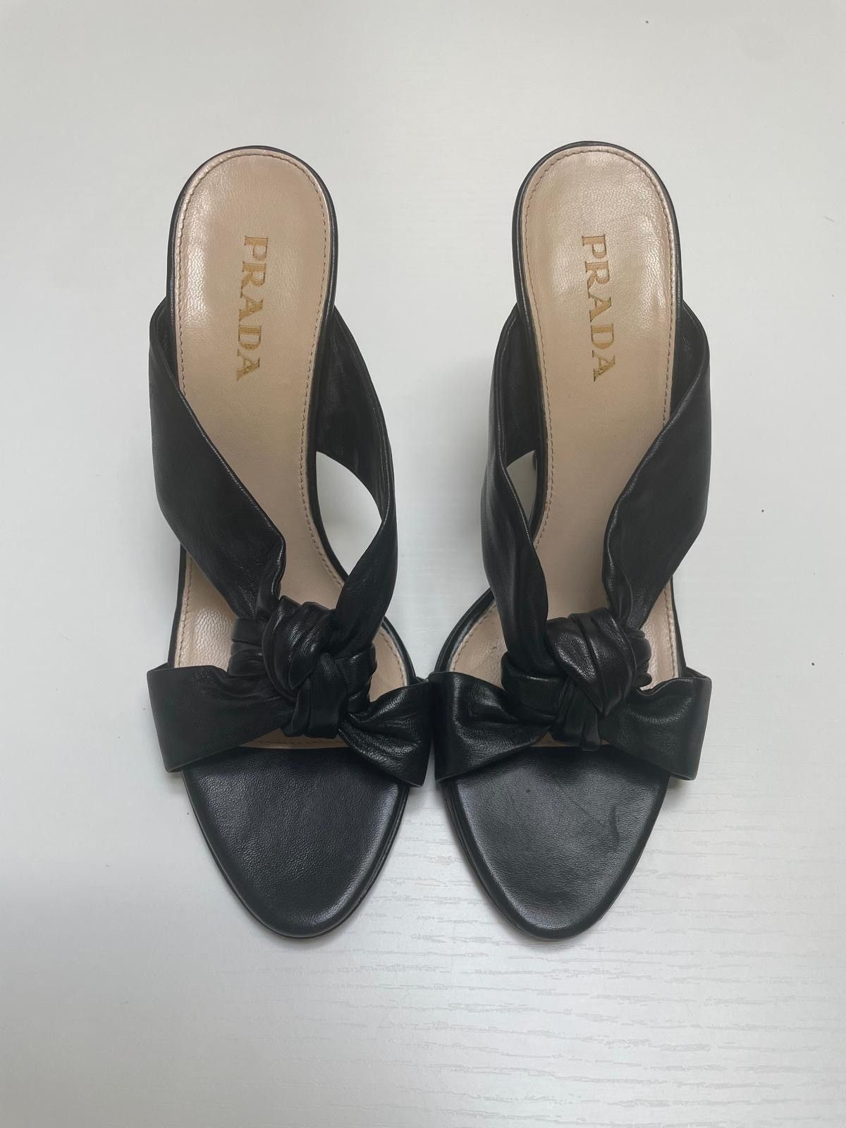 Prada Black soft leather slip-on Prada heels Size US 8.5 / IT 38.5 - 2 Thumbnail