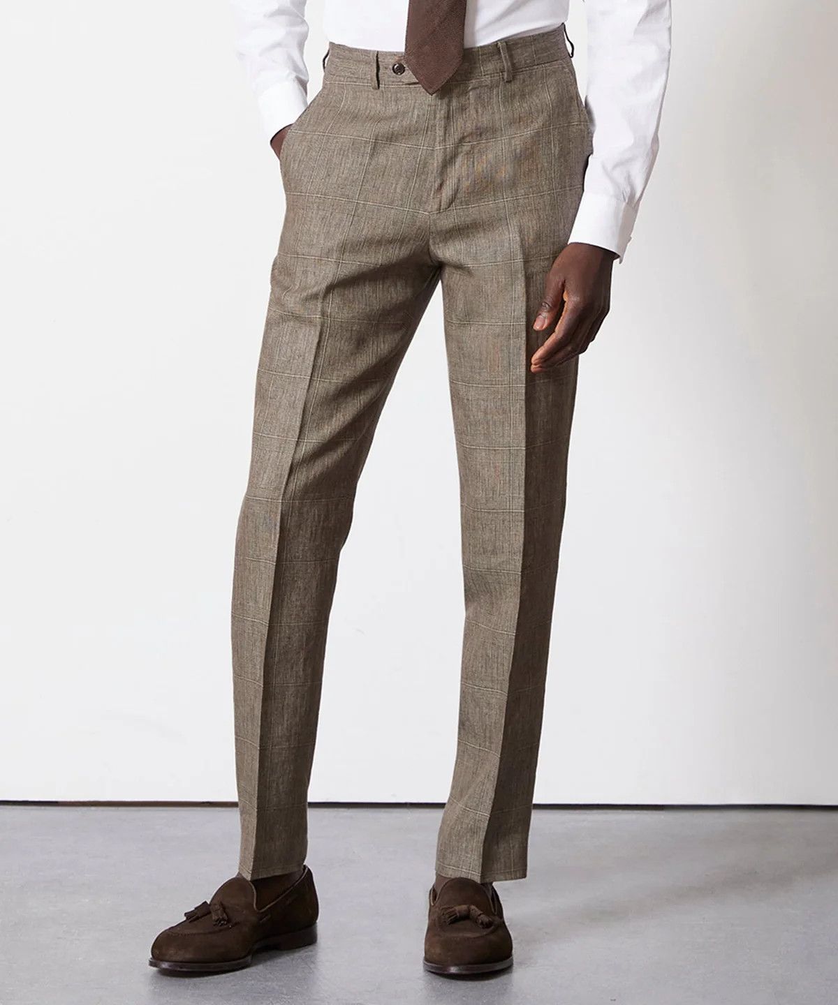 Todd Snyder Todd Snyder Italian Linen Sutton Trouser in Olive Glenplaid Size US 31 - 5 Thumbnail