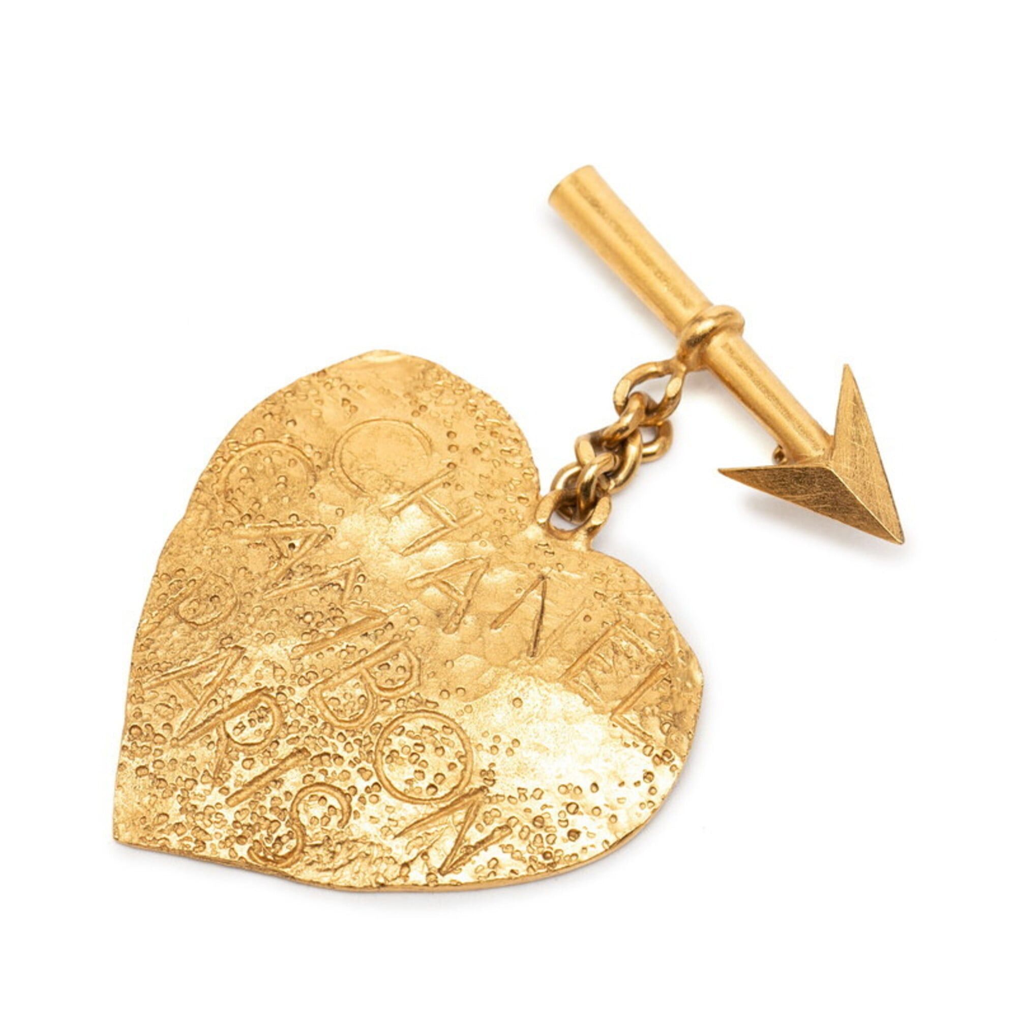 Chanel Chanel Logo Heart Arrow Brooch 93A Gold Plated Women's CHANEL Size ONE SIZE - 1 Thumbnail