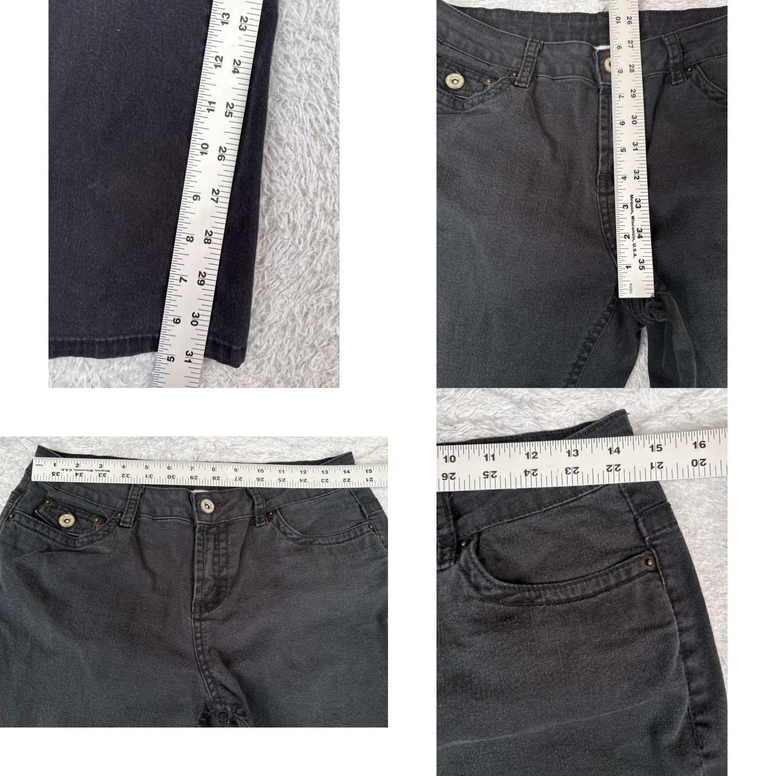 Faded Glory Faded Glory Jeans Womens 6 Black Denim Flared Mid Rise Cotton Blend 28x31 Size 28" / US 6 / IT 42 - 8 Thumbnail