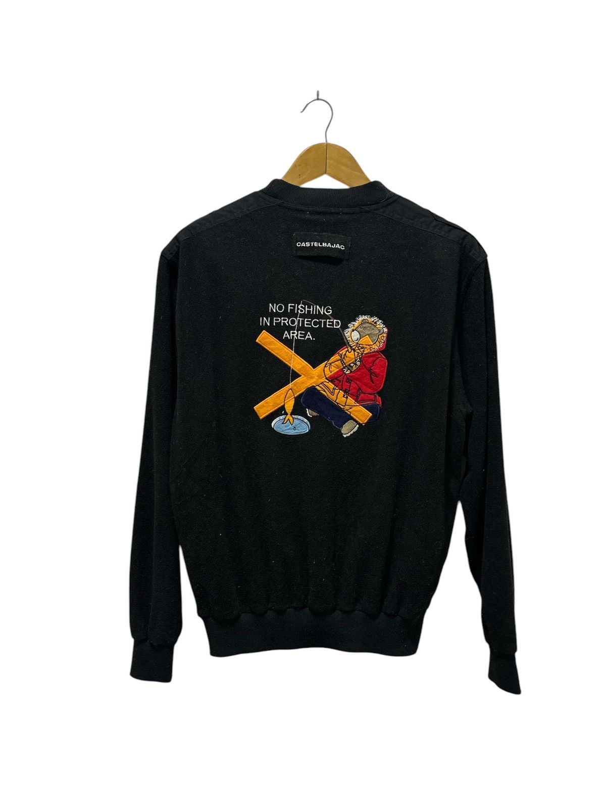 Jean Charles De Castelbajac Castelbajac Sweatshirt Fleece No Fishing in Protected Area Size US M / EU 48-50 / 2 - 1 Thumbnail