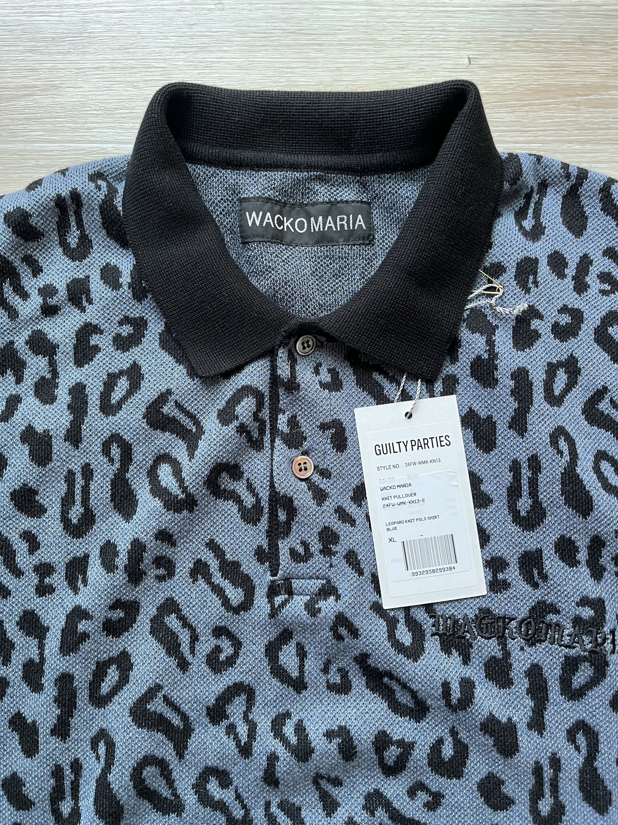 Wacko Maria Wacko Maria Leopard Knit Polo shirt Size US XL / EU 56 / 4 - 3 Thumbnail