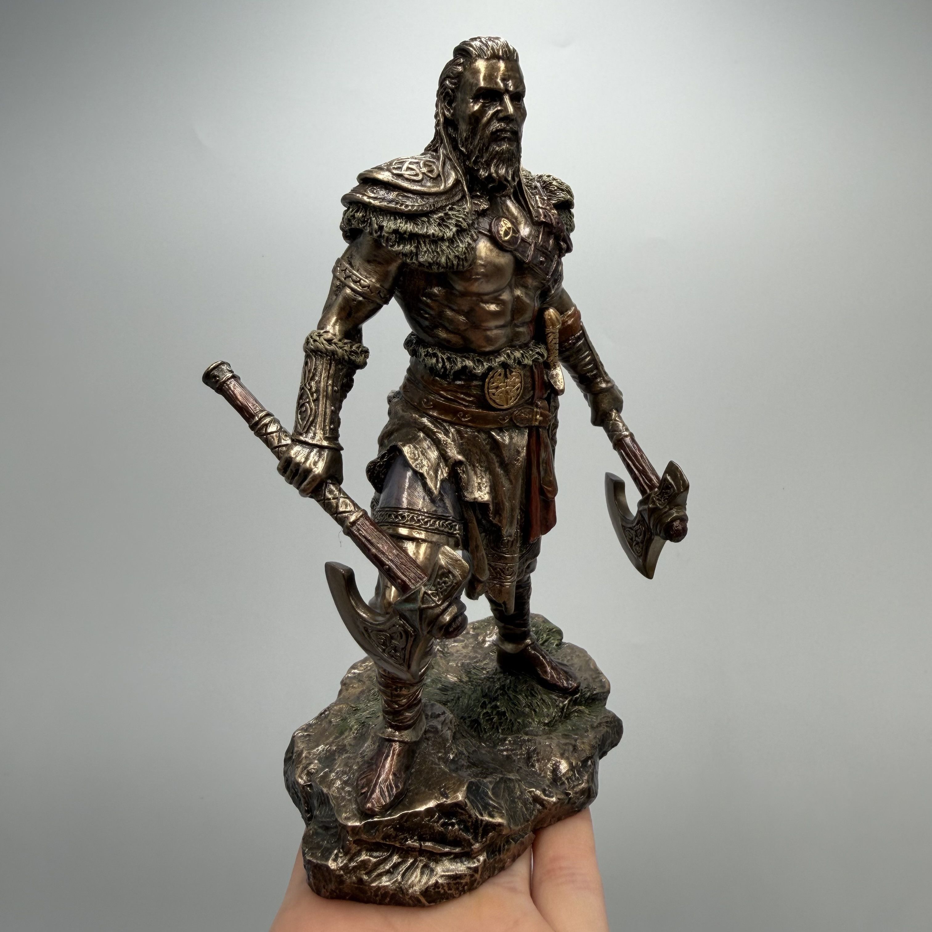 Other Viking Warrior Statue Bronze Finish Norse Figurine Two Axes Size ONE SIZE - 6 Thumbnail