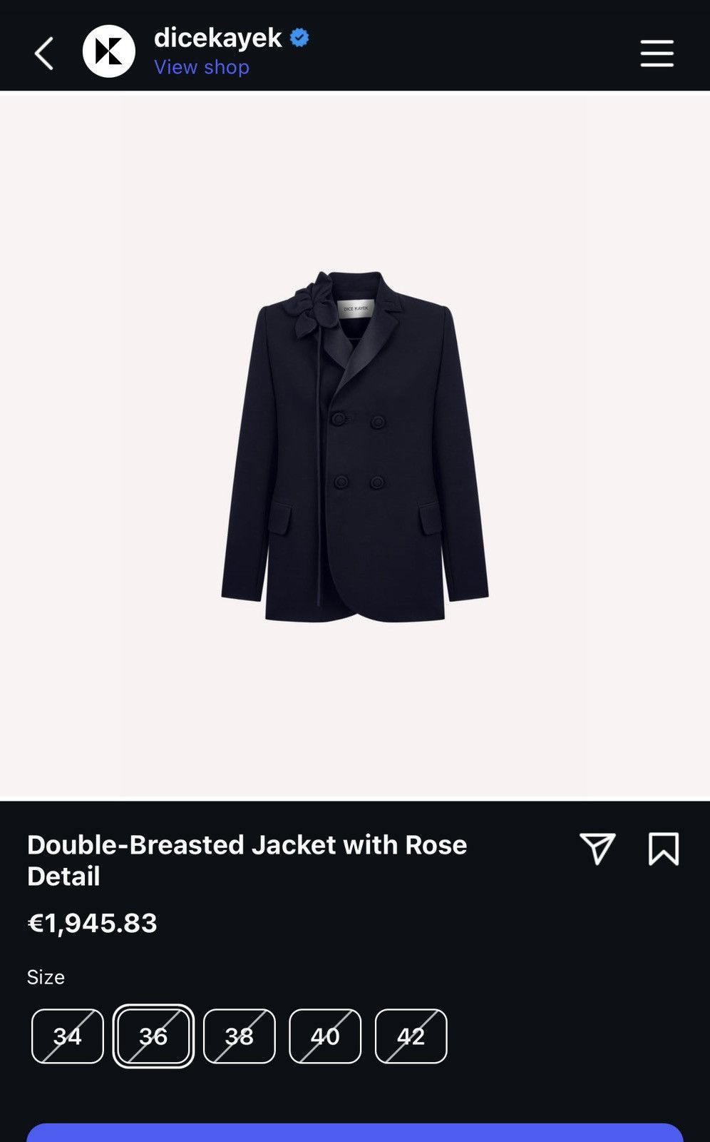Other Dice Kayek Black Blazer Size 42L - 10 Thumbnail