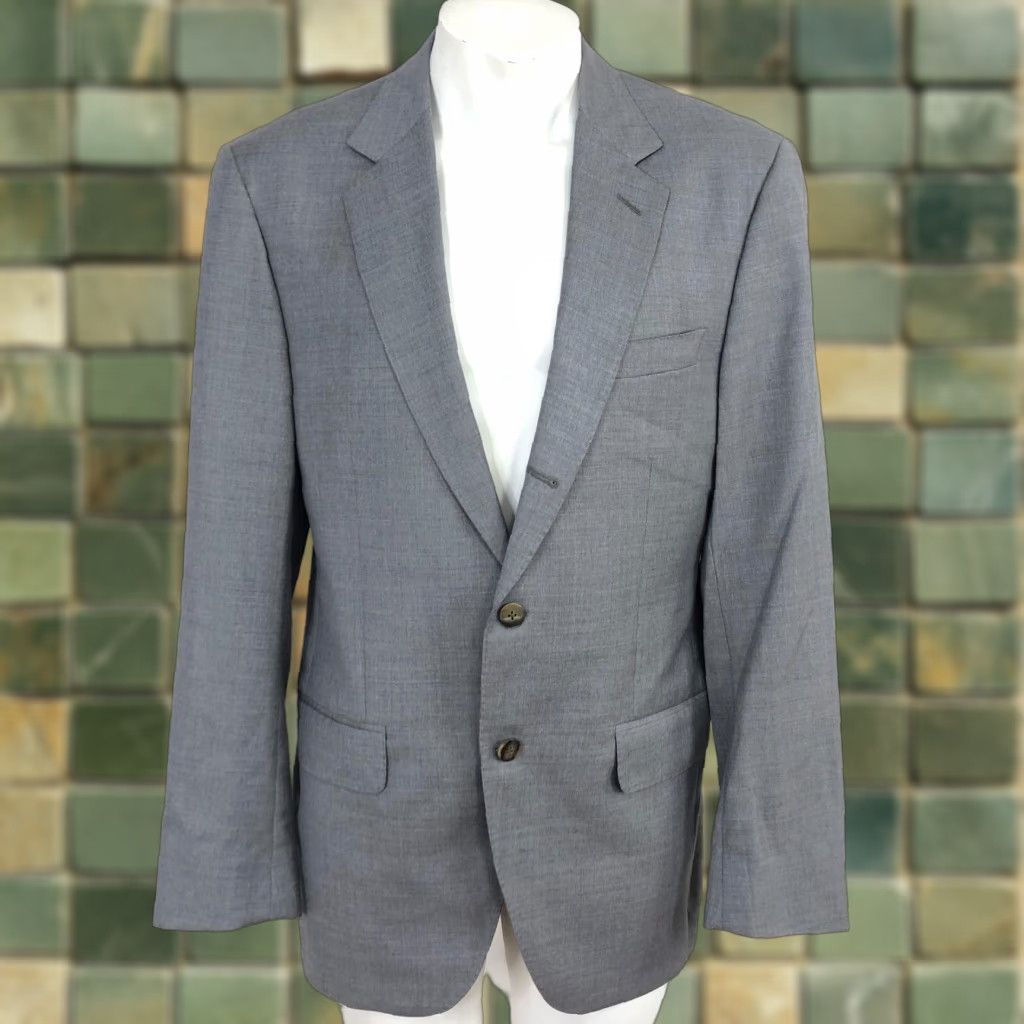 Vintage Coppley Suit Jacket Gray 100% Wool 2 PC Regular 40 Size 38R - 1 Thumbnail