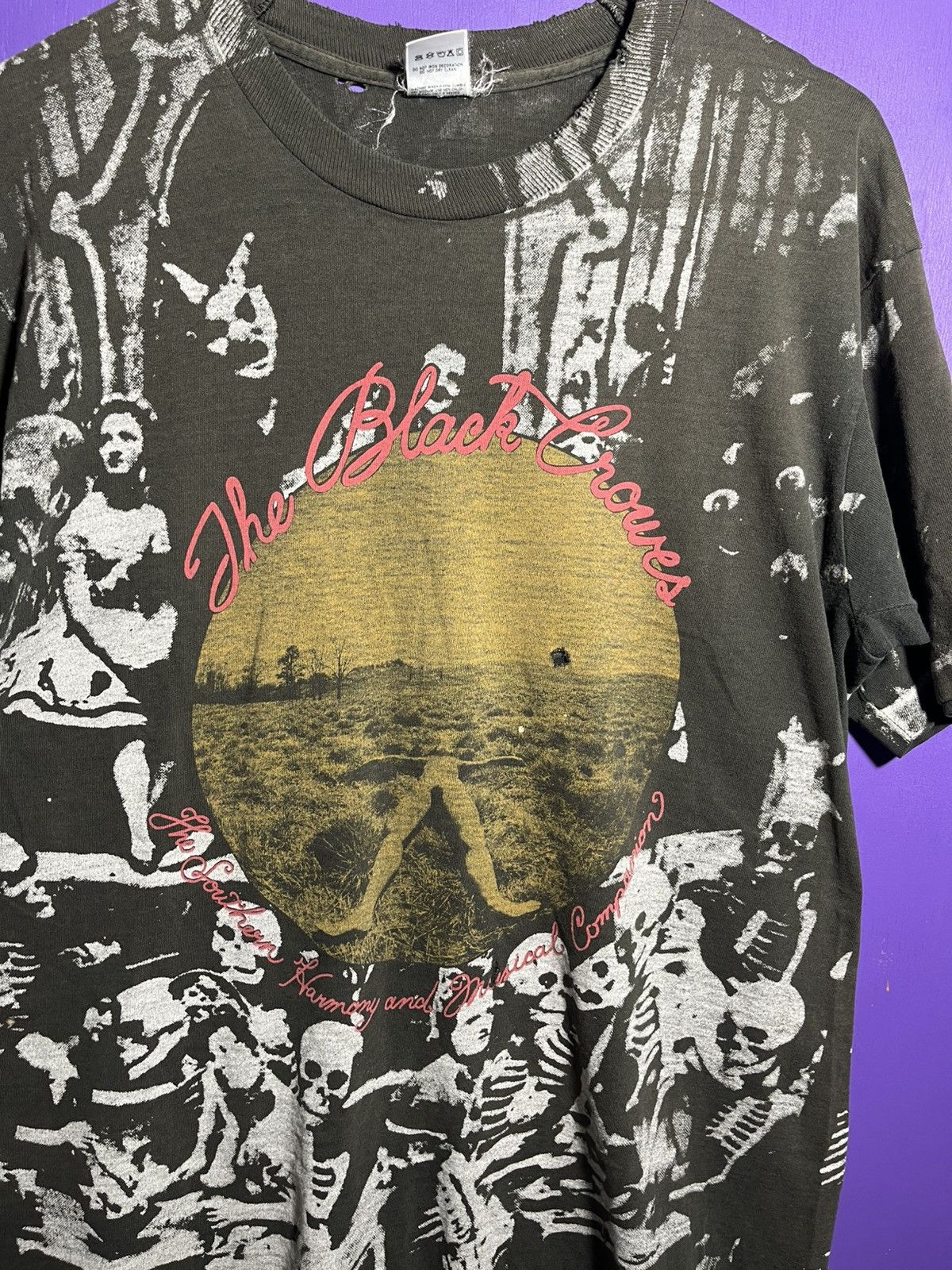 Band Tees × Vintage Vintage 90s The black crows high as the moon AOP tour tee Size US L / EU 52-54 / 3 - 3 Thumbnail