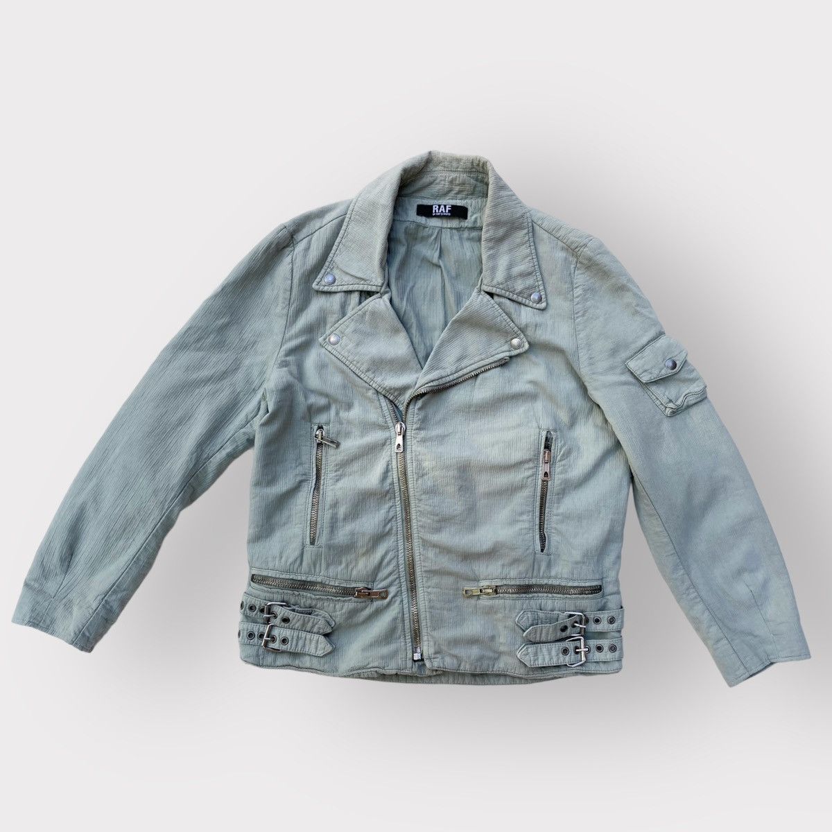 Raf Simons × Raf by Raf Simons SS06 Seersucker Cotton Biker Jacket Size US S / EU 44-46 / 1 - 1 Thumbnail