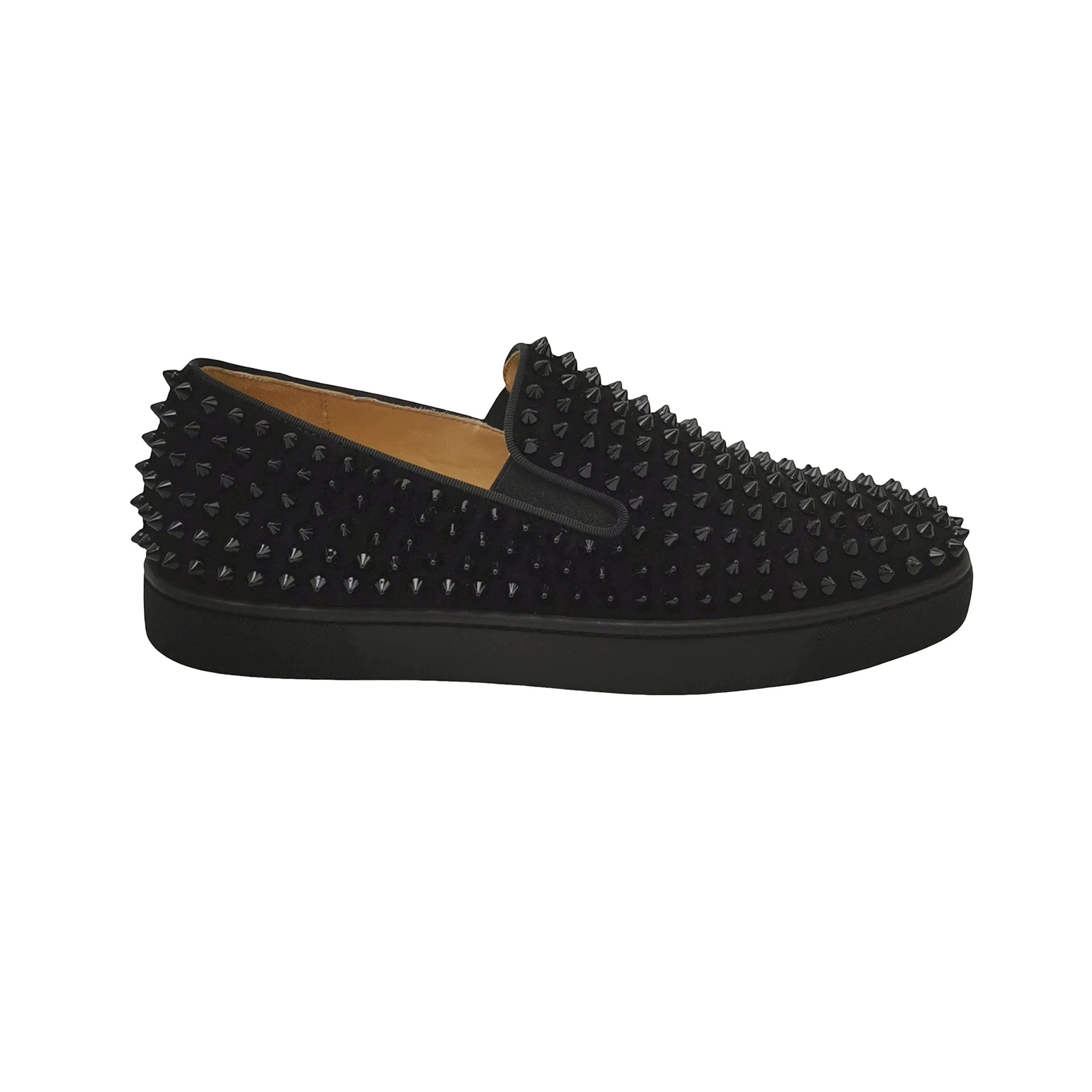Christian Louboutin Christian Louboutin Spiked Suede Slip-Ons 39.5 Size US 6 / EU 39 - 1 Thumbnail