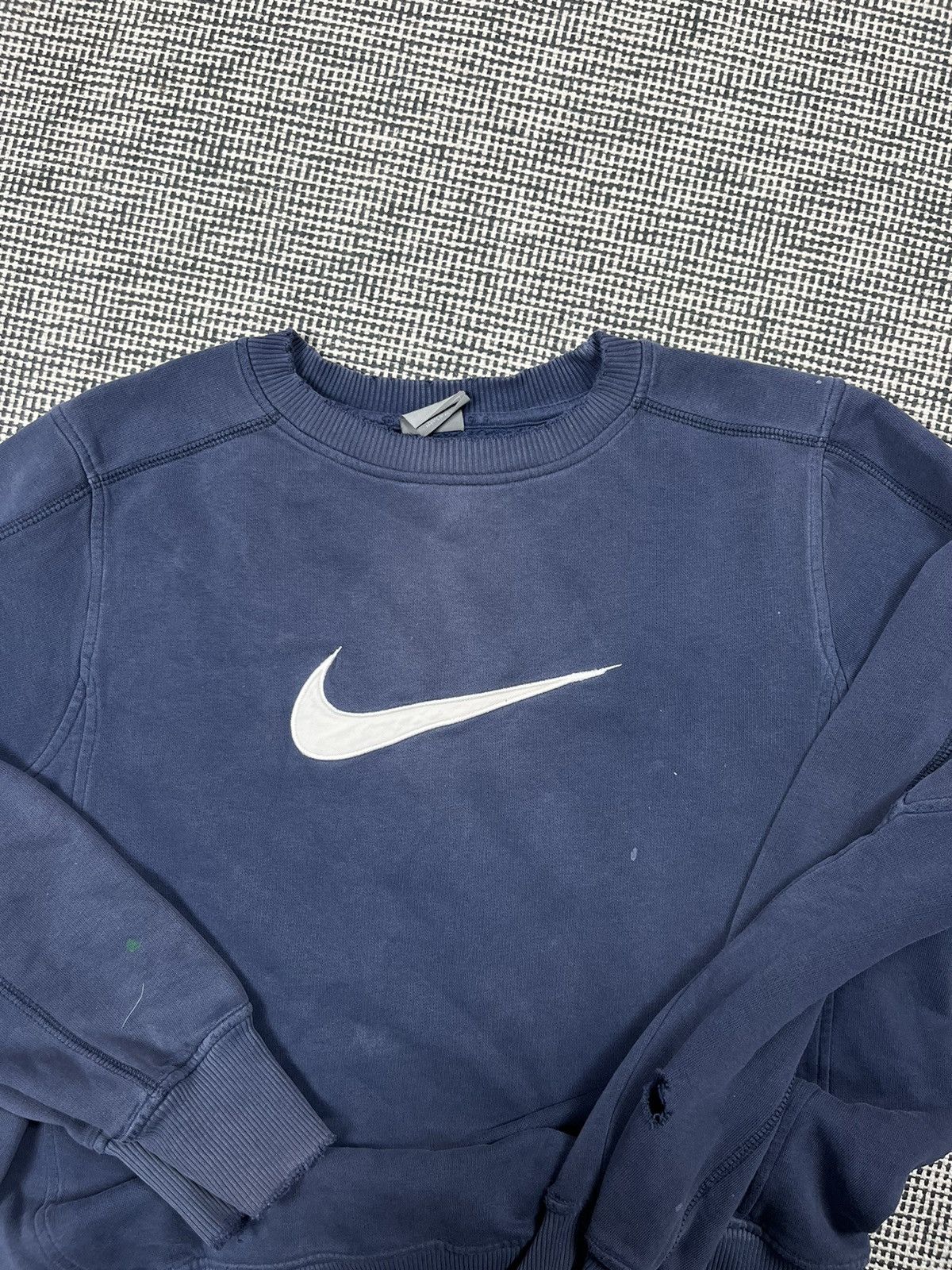 Nike × Vintage Trashed y2k Nike crewneck sweatshirt distressed destroyer Size US S / EU 44-46 / 1 - 4 Thumbnail
