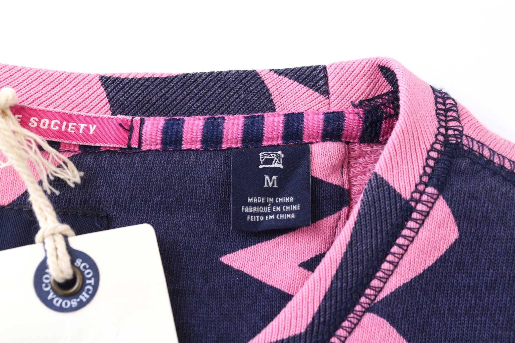 Scotch & Soda M Pink Patterned Cotton Fleece Crew Sweatshirt 74577 Size US M / EU 48-50 / 2 - 5 Thumbnail