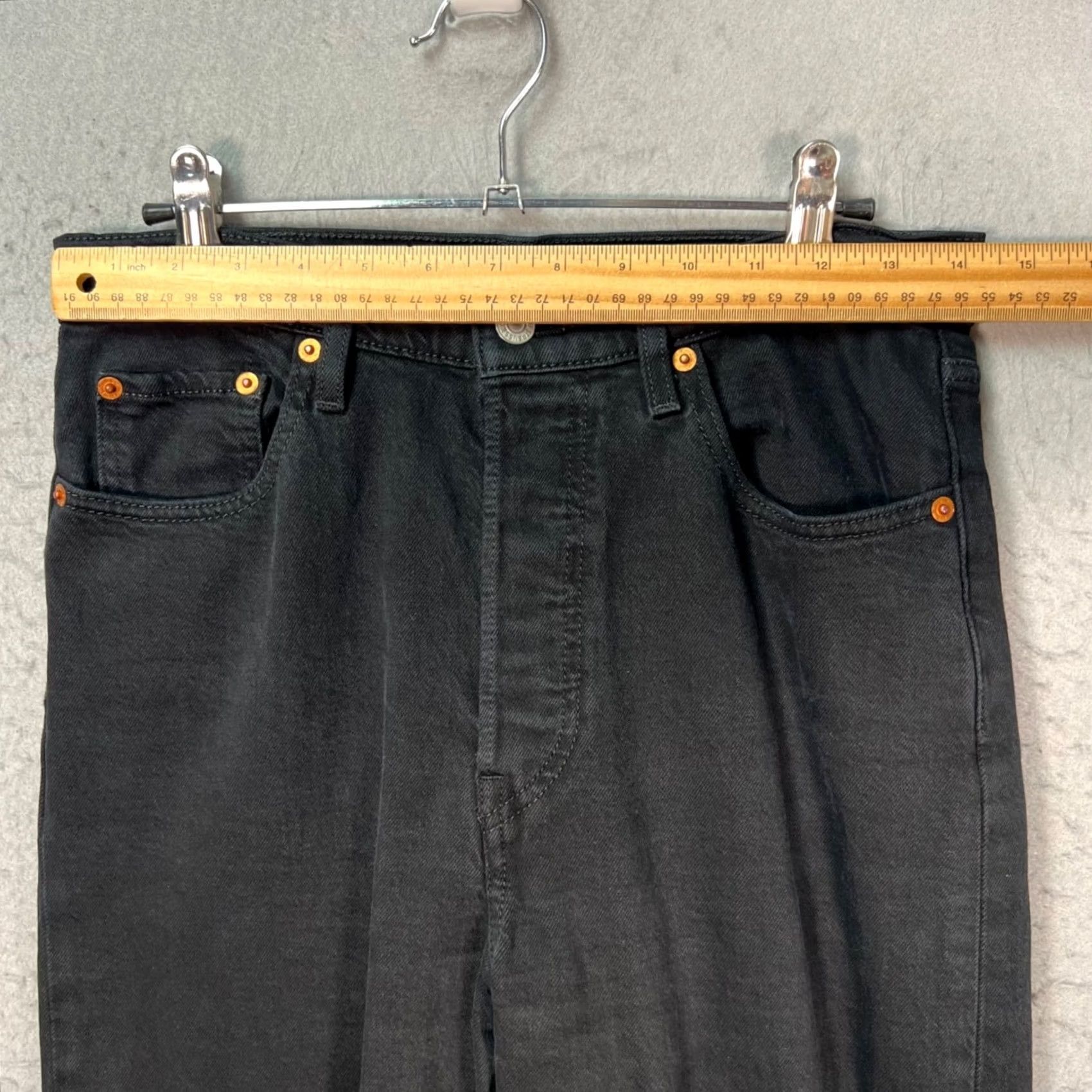 Levi's Levi's Jeans Women 28x28 Black High Rise Ribcage Straight Ankle 5-Pocket Denim Shirt Category: Jeans Size 28" / US 6 / IT 42 - 6 Thumbnail