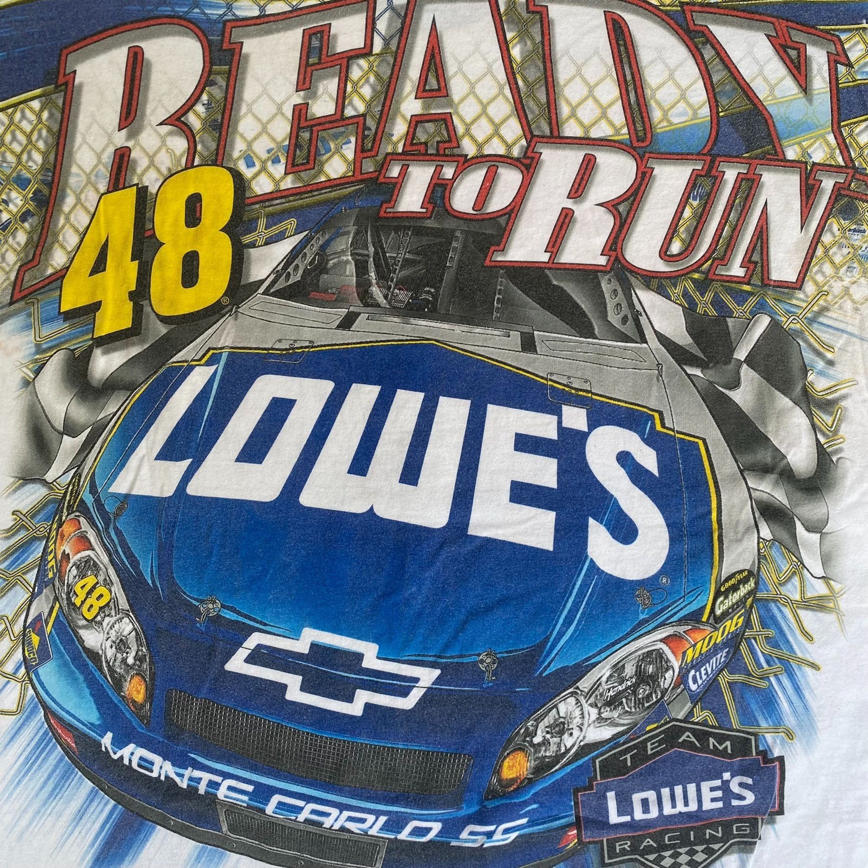 NASCAR Vintage 90s NASCAR AOP Shirt Lowe's Racing Automotive Tee Size US XXL / EU 58 / 5 - 8 Thumbnail