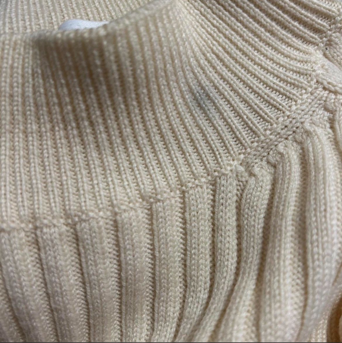 Helmut Lang 2004 Helmut Lang Mock Neck Long Ivory Knit Sweater Size US L / EU 52-54 / 3 - 8 Thumbnail