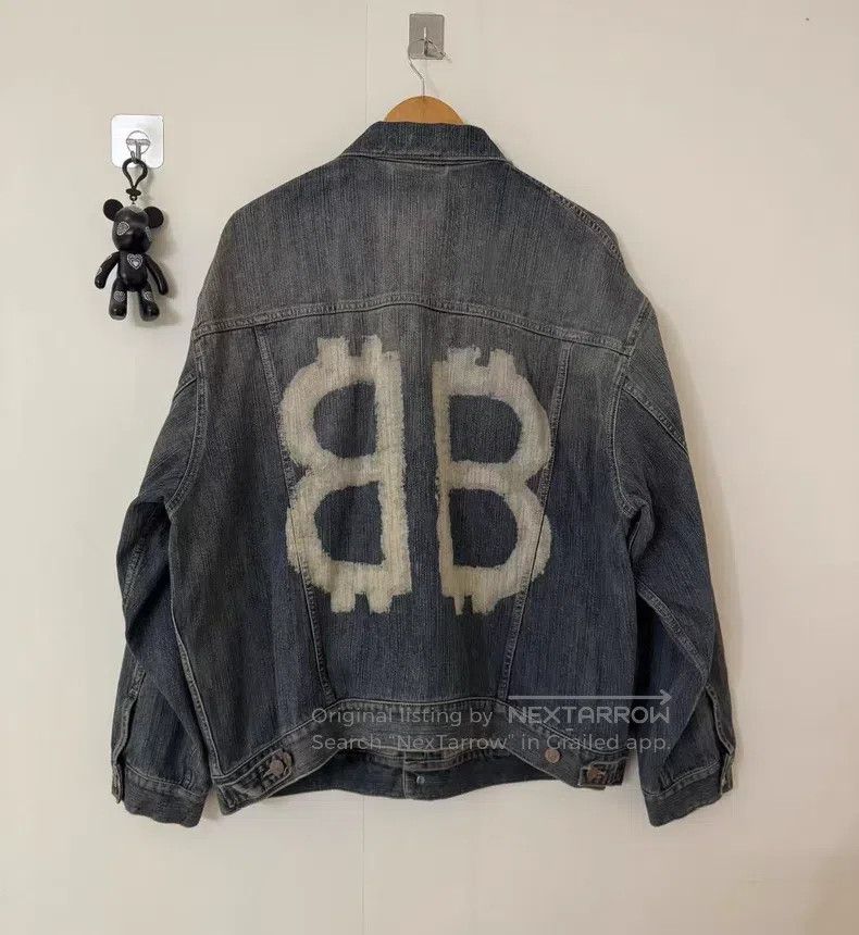 Balenciaga Balenciaga Double B Full Print Denim Jacket Size US S / EU 44-46 / 1 - 2 Thumbnail