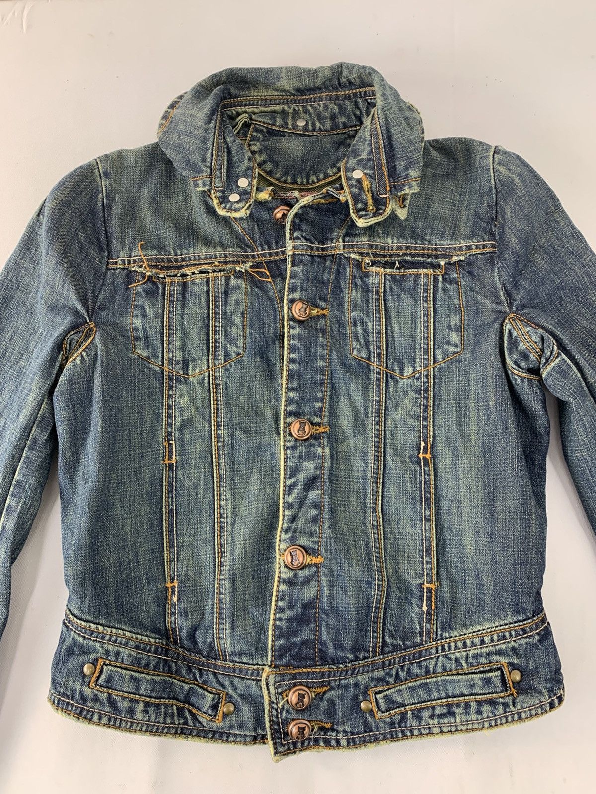 Jungles Finglacoote Japan Indigo Denim Biker Moto Jacket Size M / US 6-8 / IT 42-44 - 3 Thumbnail