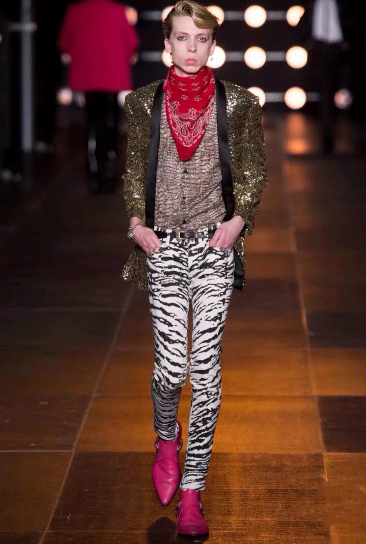 Saint Laurent Paris SLP 14SS Gold Scale Tuxedo Jacket Size M / US 6-8 / IT 42-44 - 5 Thumbnail