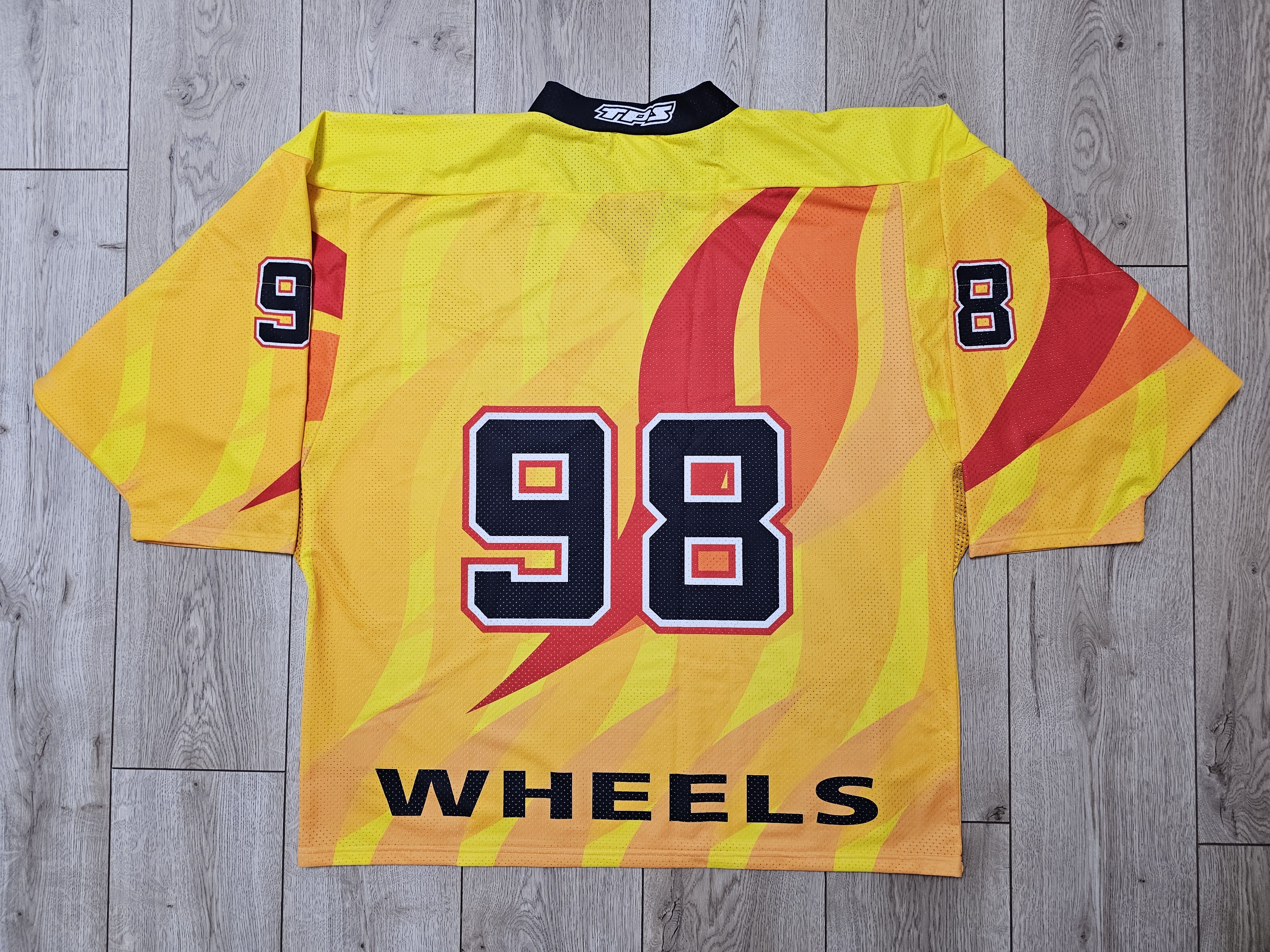 NHL BURNING WHEELS HOCKEY JERSEY BURNING WHEELS RACING Size US XXL / EU 58 / 5 - 2 Thumbnail