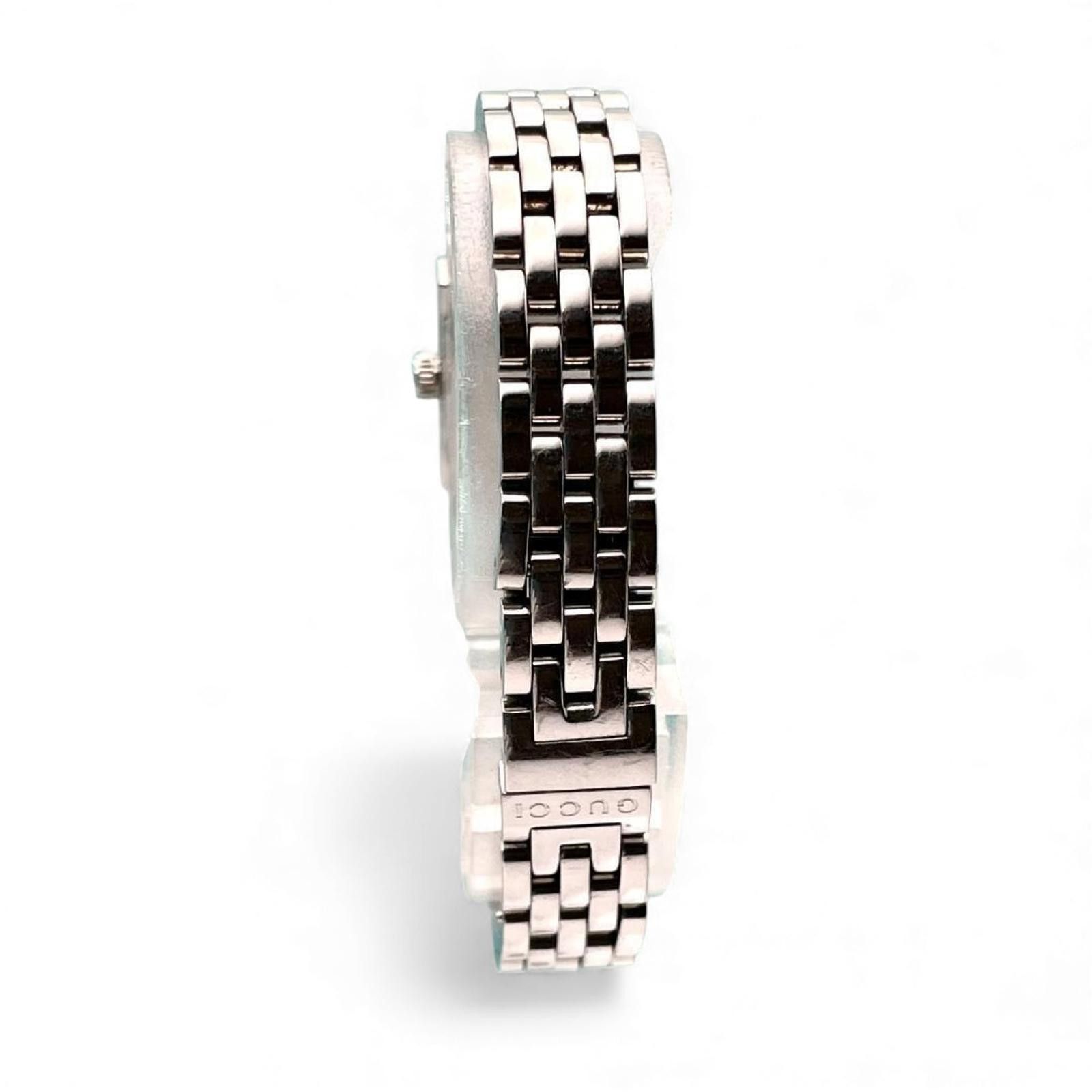 Gucci Gucci - Rare Silver Wristwatch with Square Black Dial Size ONE SIZE - 7 Thumbnail