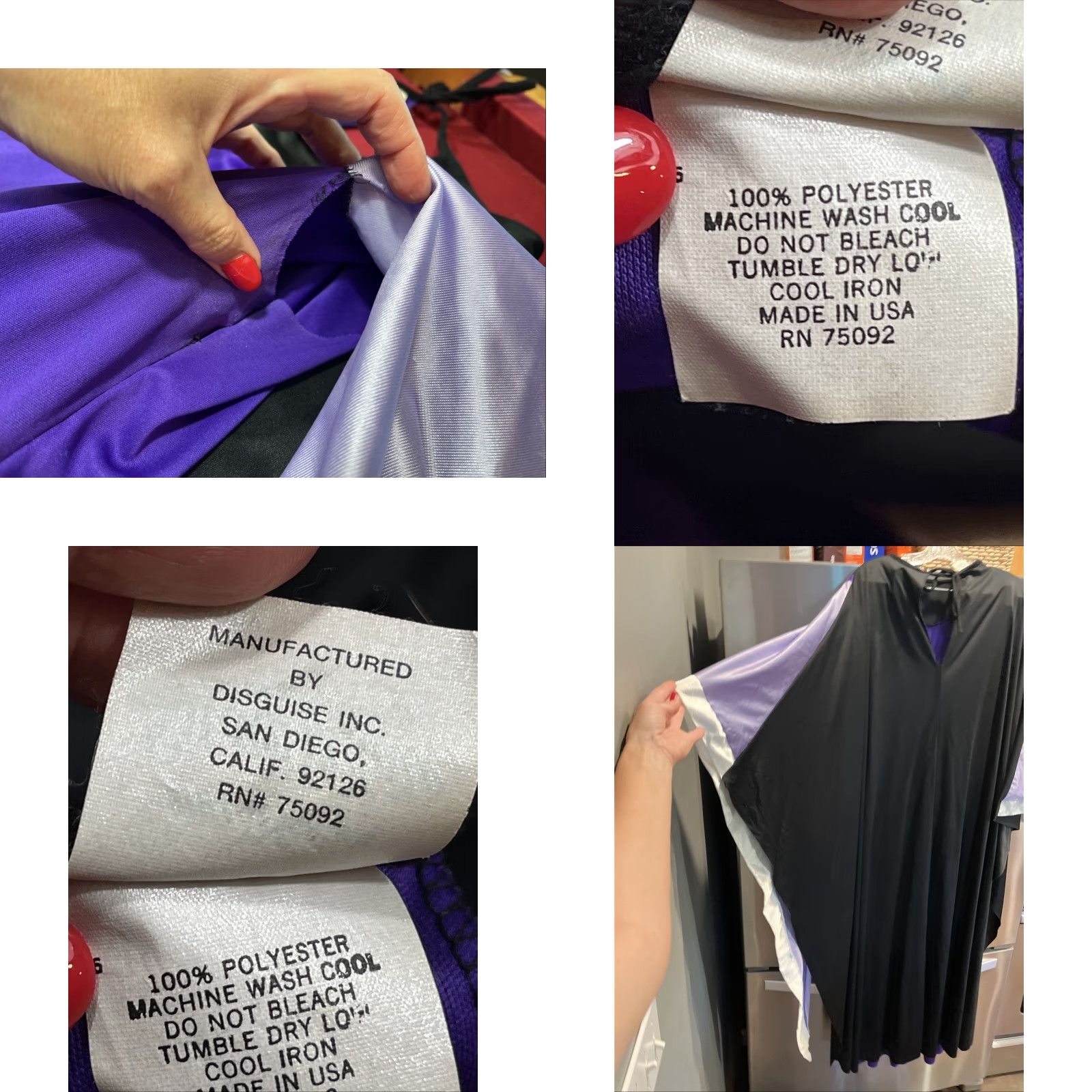 Disney VINTAGE Disney Snow White EVIL QUEEN purple Black Witch DRESS Villain Womens Long Flowy Size ONE SIZE - 9 Thumbnail