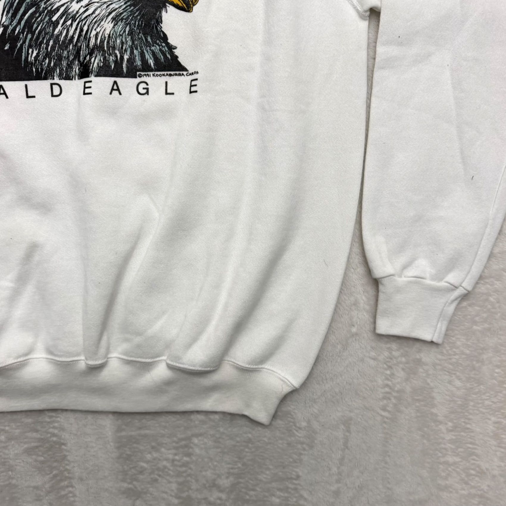 Hanes VINTAGE Hanes Conservancy Bald Eagle Sweatshirt Mens XL White Graphic 1991 USA Size US XL / EU 56 / 4 - 6 Thumbnail