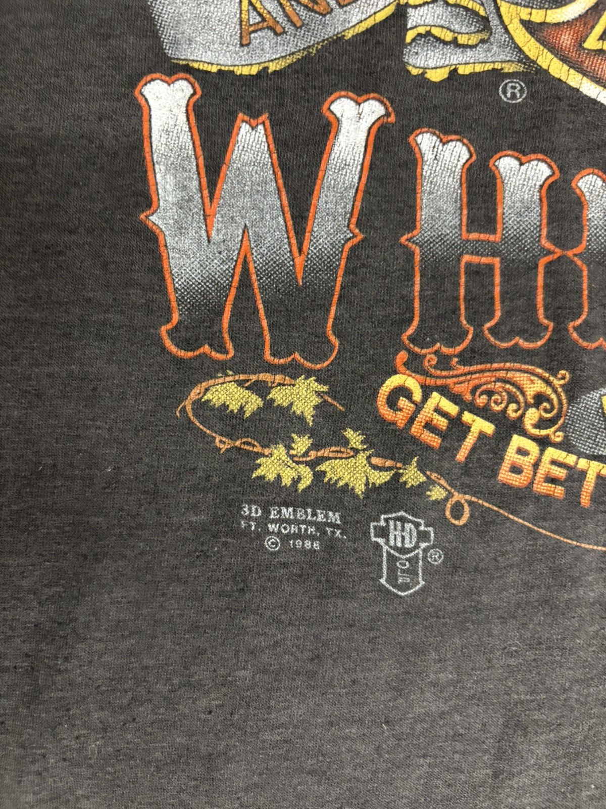 Vintage Vintage 1988 Harley Davidson 3D Emblem whiskey tee Size US L / EU 52-54 / 3 - 4 Thumbnail