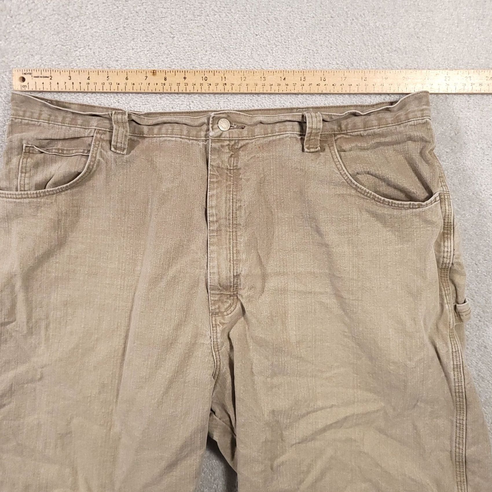 Wrangler Wrangler Shorts Carpenter Canvas Work Construction Rugged Mens 42 Grunge Tan Shorts 42 Mens Brown Canvas Workwear Grunge Wrangler Size US 42 / EU 58 - 7 Thumbnail