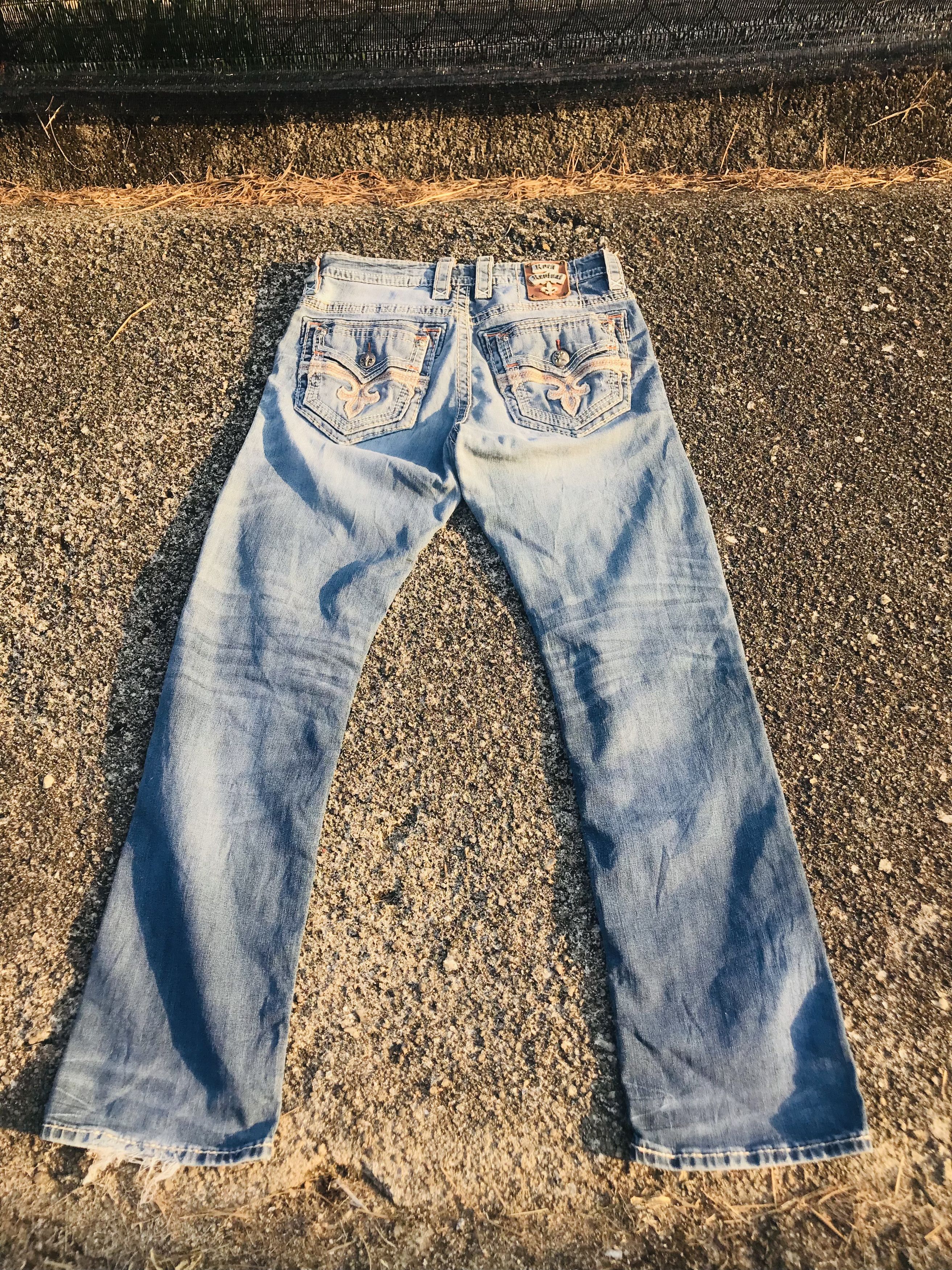 Rock Revival Double pocket Rock Revival distressed flared jeans Size US 33 - 1 Thumbnail