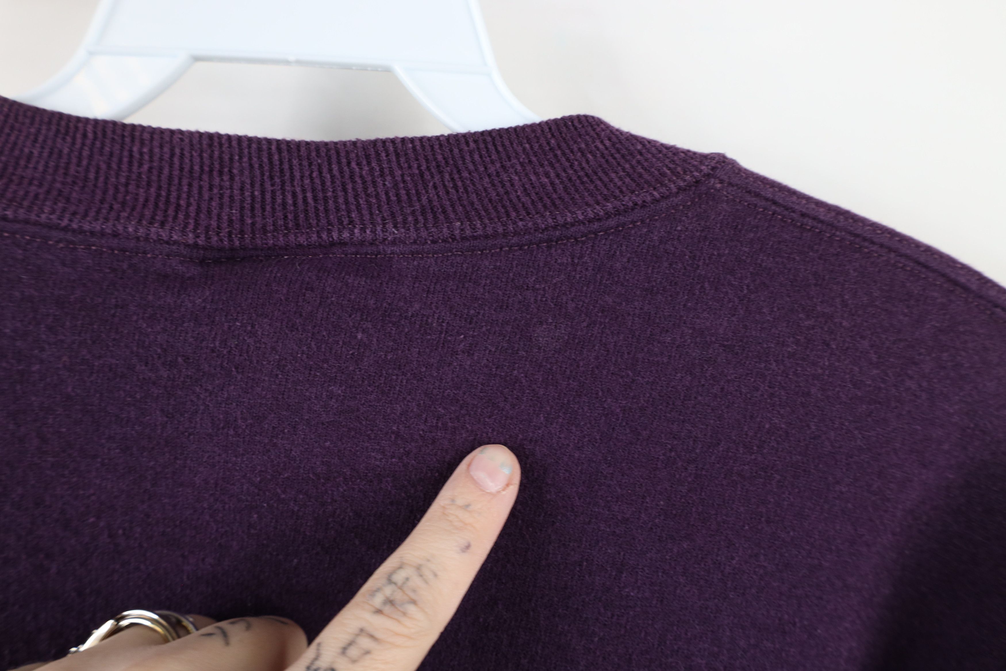 Vintage Vintage 90s Streetwear Heavyweight Sweatshirt Purple USA Size US XL / EU 56 / 4 - 8 Thumbnail