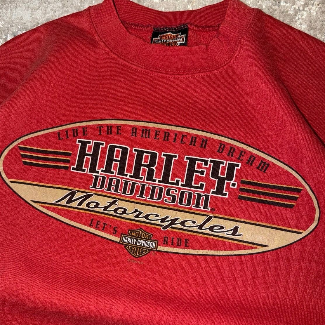 Harley Davidson Harley Davidson Vintage 1999 Let’s Ride Logo Crewneck Mens M Size US M / EU 48-50 / 2 - 3 Thumbnail