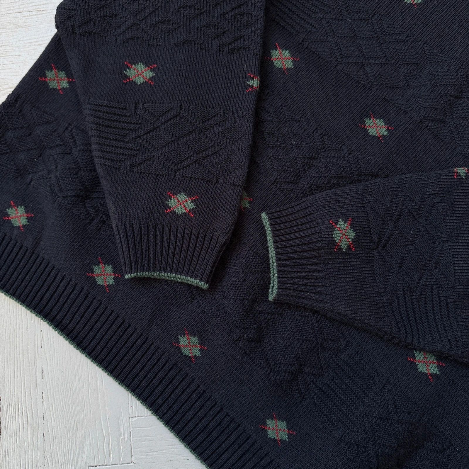 Vintage Vintage Chunky Knit Italian Cotton & Acrylic Sweater Size US XL / EU 56 / 4 - 5 Thumbnail