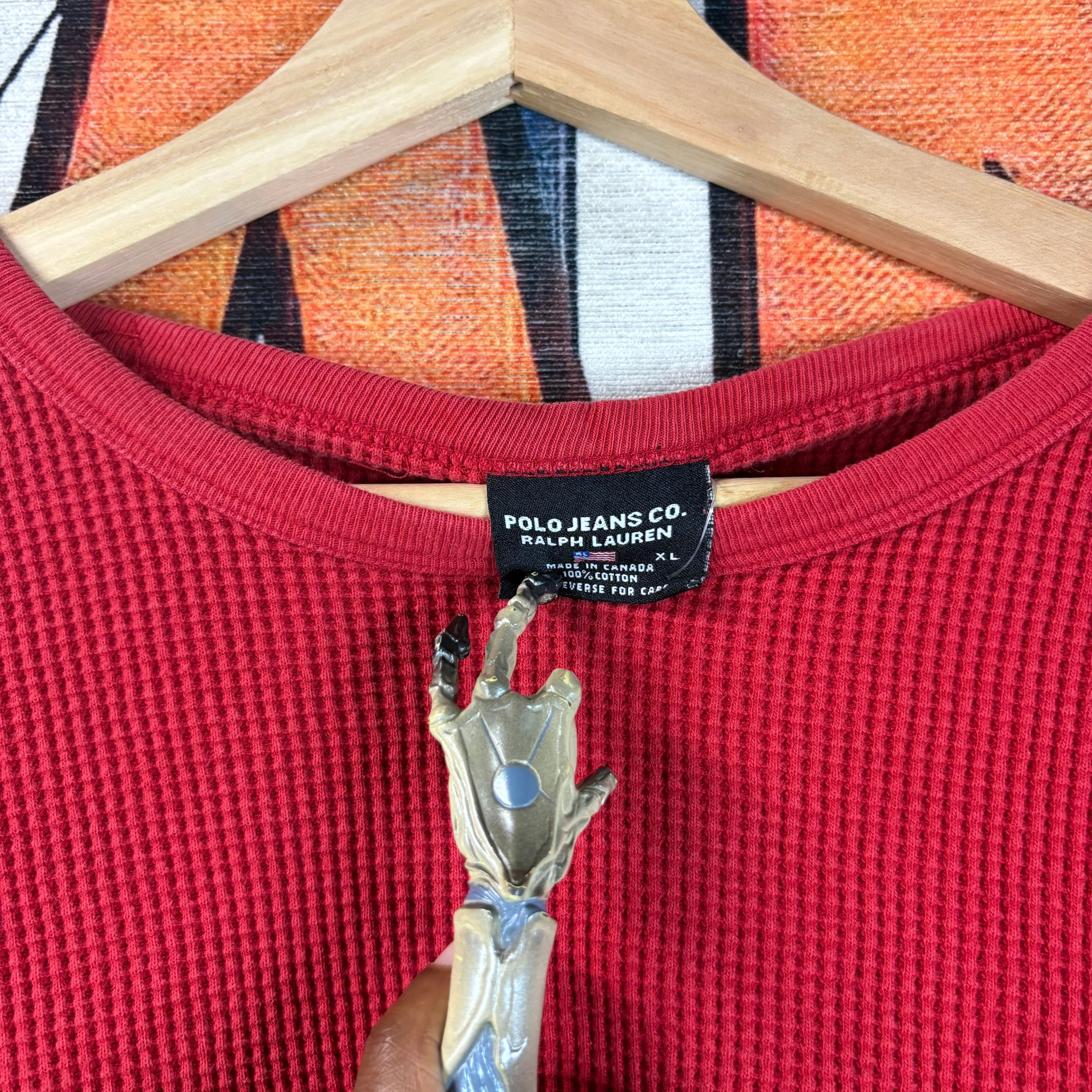 Polo Ralph Lauren Vintage 90s Polo Ralph Lauren Polo Jeans Co. Red Long-Sleeve Size US XL / EU 56 / 4 - 2 Thumbnail