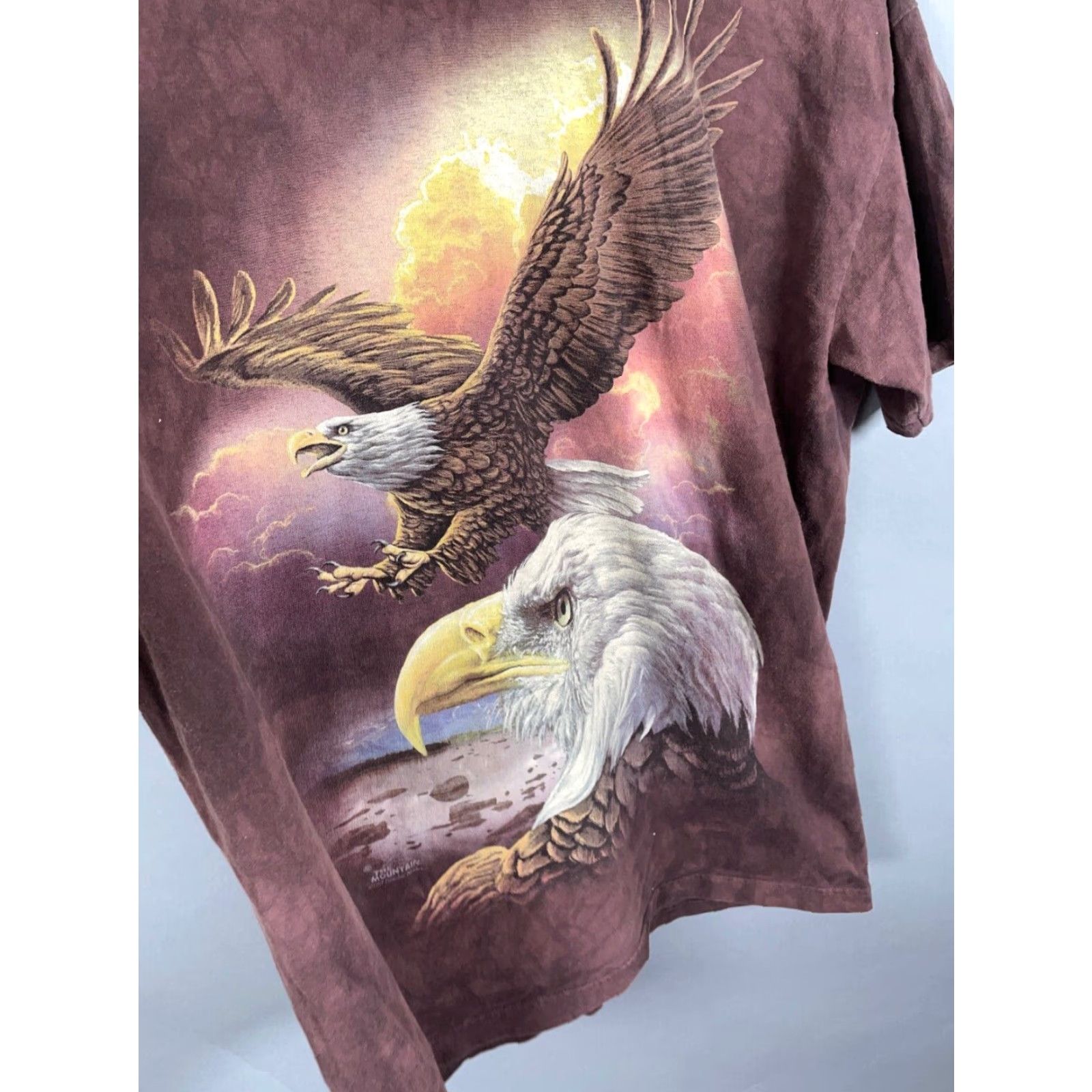 The Mountain The Mountain T-Shirt Adult XL Brown Bald Eagle Tie Dye Nature Collage Graphic Print Mens Size US XL / EU 56 / 4 - 7 Thumbnail