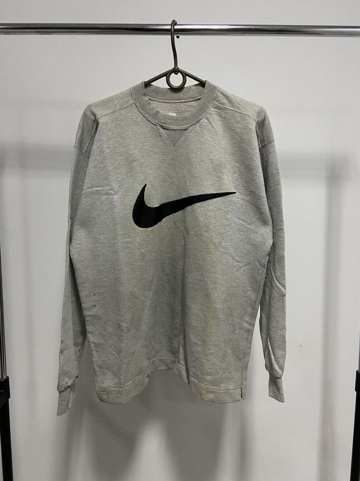 Nike × Vintage Nike Sweatshirt big swoosh Logo Vintage 90s Size US S / EU 44-46 / 1 - 1 Thumbnail