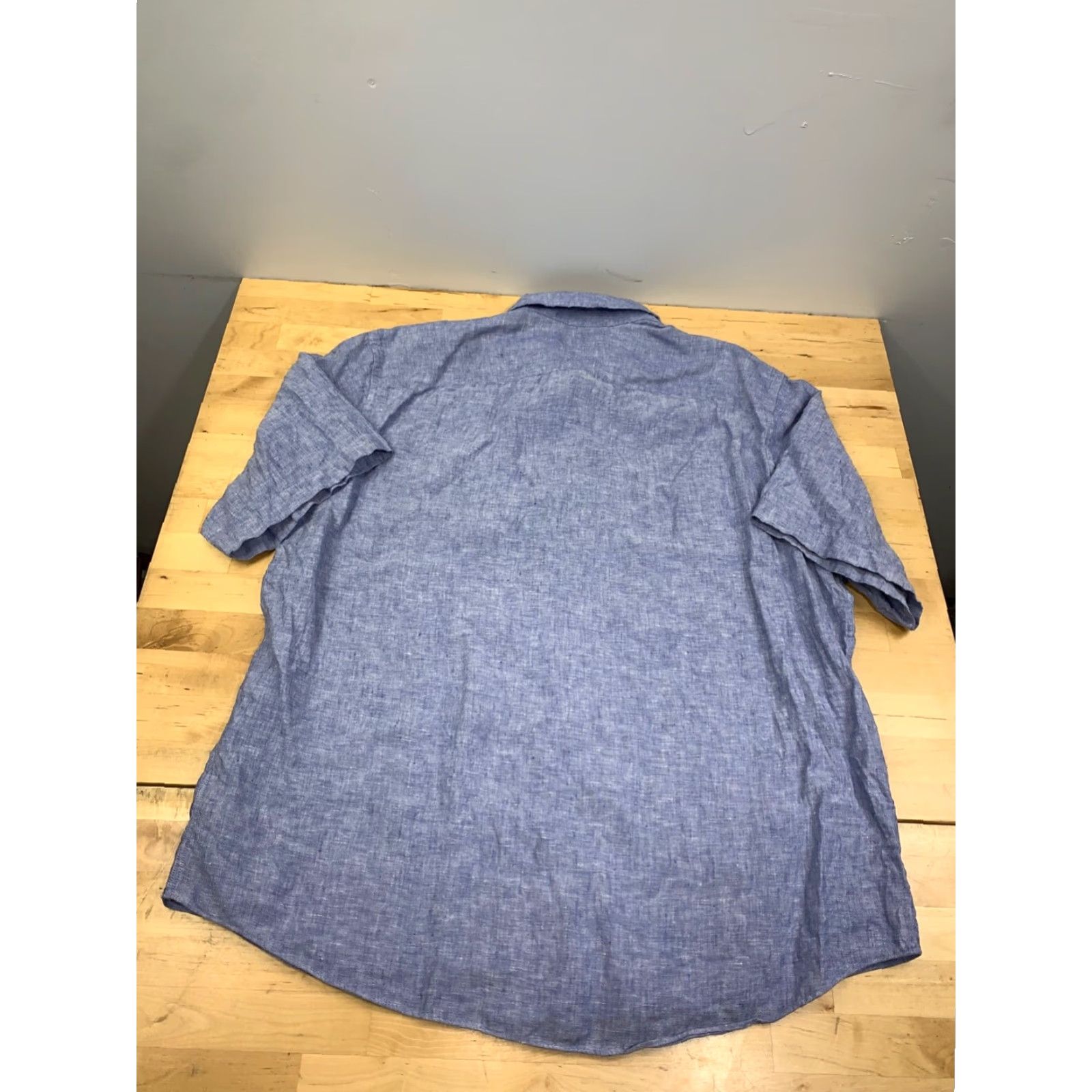 UNTUCKit UNTUCKit Shirt 2XL Blue Short Sleeve Linen Relaxed Fit Button-Up Men SS 2XL Blue Linen Untuckit Shirt 2XL Size US XXL / EU 58 / 5 - 5 Thumbnail