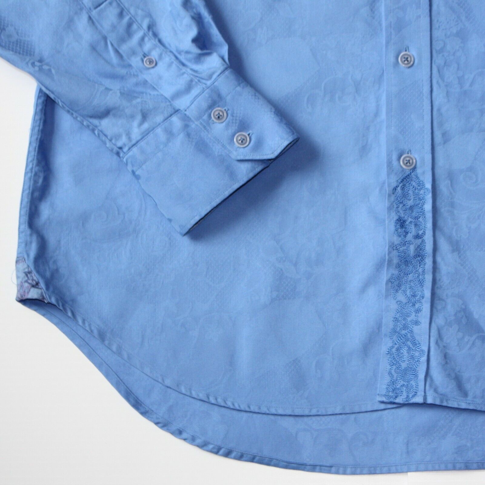 Robert Graham Royal Blue Paisley Print Shirt size L MSRP $198 Size US L / EU 52-54 / 3 - 4 Thumbnail
