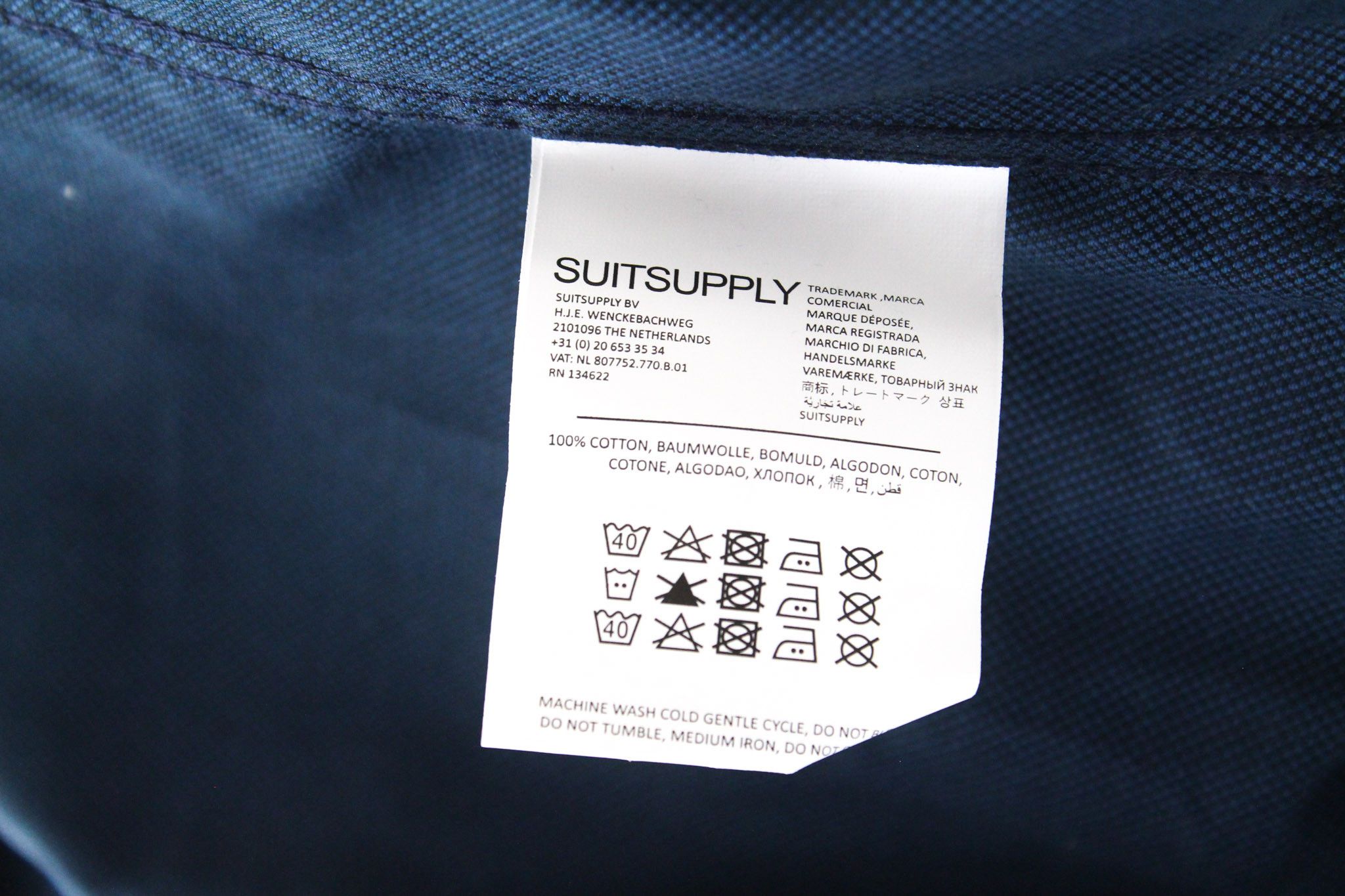 Suitsupply TRAVELLER 39 Extra Slim Navy Cotton 72355 Size 38R - 5 Thumbnail