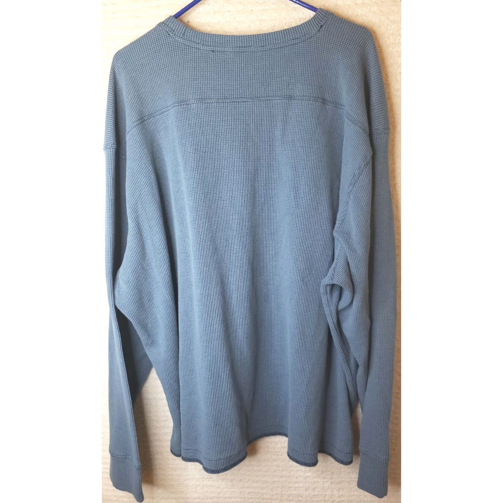 Wrangler Wrangler Mens 4XL Blue Long Sleeve Crew Neck Thermal Waffle Knit Shirt Pullover Size US XXL / EU 58 / 5 - 6 Thumbnail