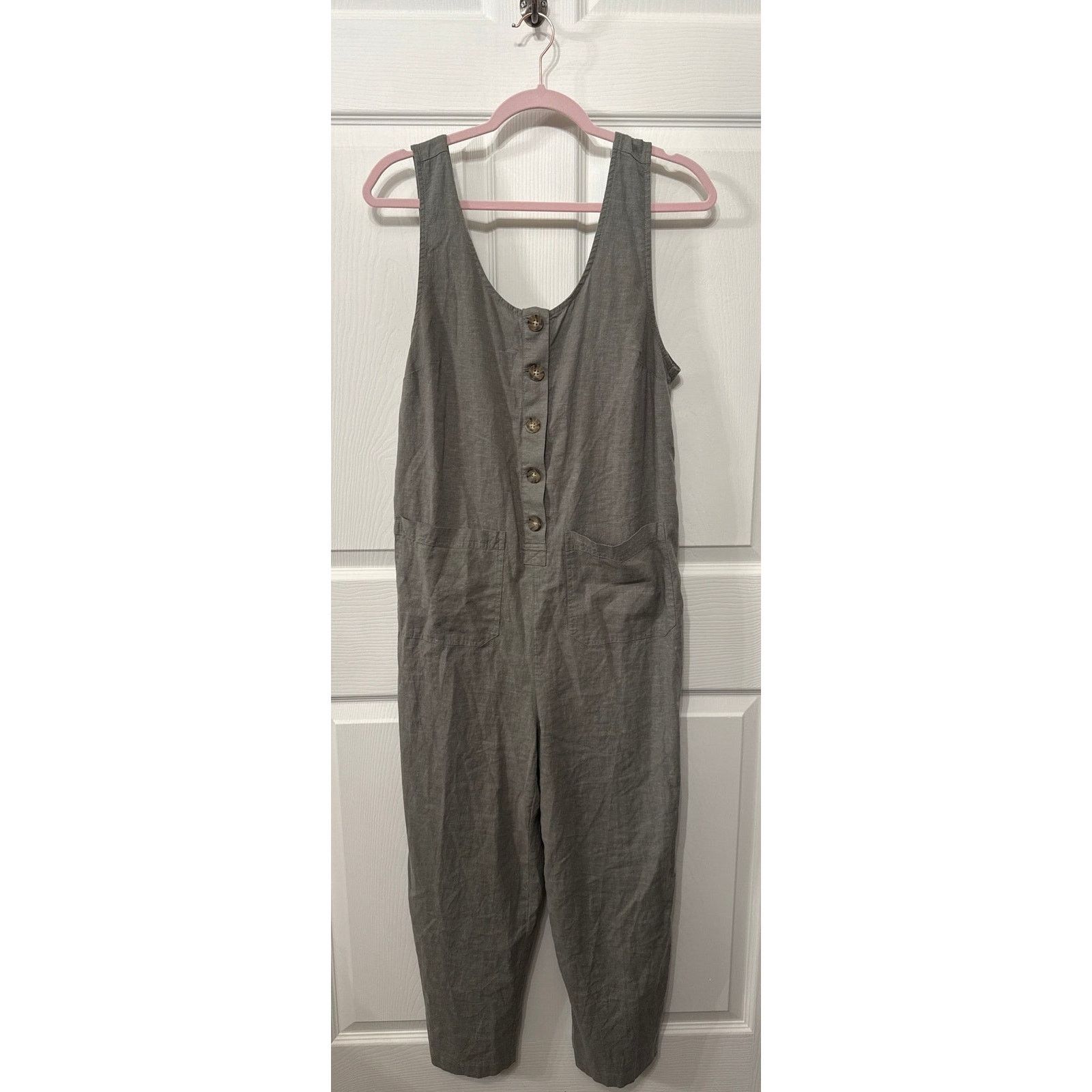 Marine Layer Marine Layer Sydney Beach Hemp Jumpsuit in Shadow, M Size 28" / US 6 / IT 42 - 3 Thumbnail
